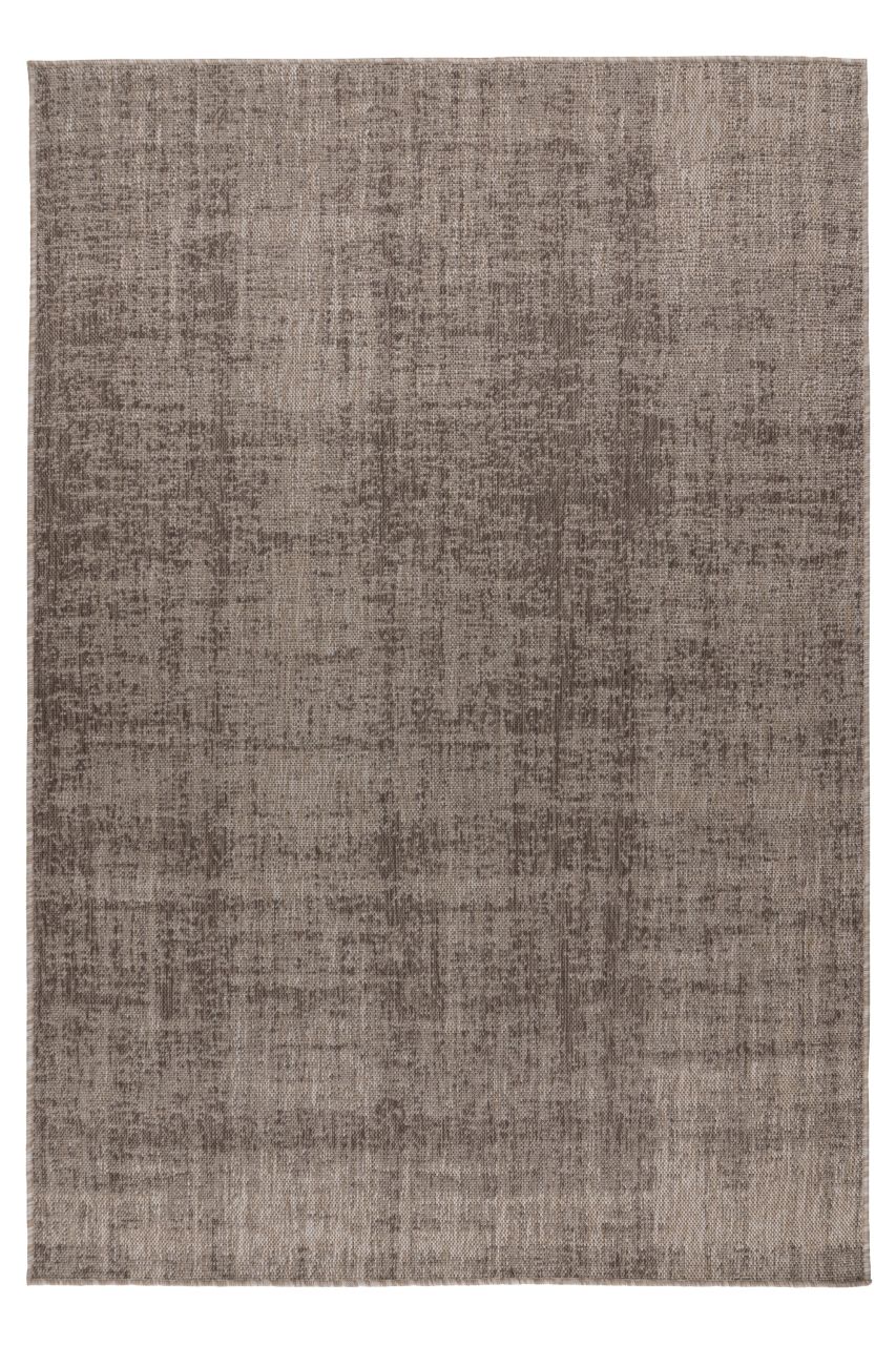 Teppich Höhe 5 mm Kurzflorteppich rechteckig Taupe Indoor Outdoor 4 Größen