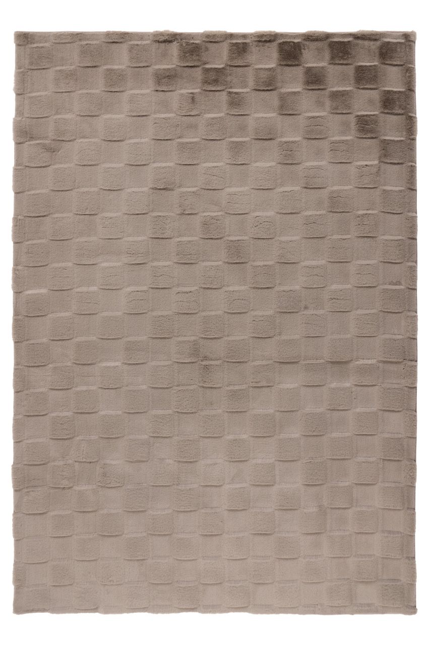 Teppich Höhe 18 mm weicher Kurzflorteppich rechteckig Taupe Wohnzimmer 4 Größen