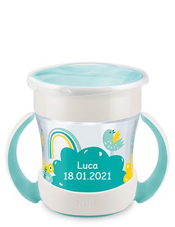 Mini Magic Cup 160ml mit Gravur (inkl. Deckel) türkis
