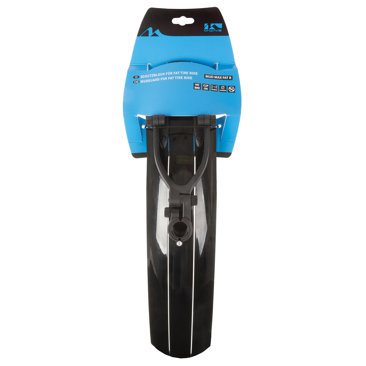M-Wave Mud Max Fat Schutzblech 24 - 29 Zoll mit Reflektorhalter Spritzschutz Mudguard Schmutzfänger Fahrradschutzblech Steckschutzblech Set vorne hinten