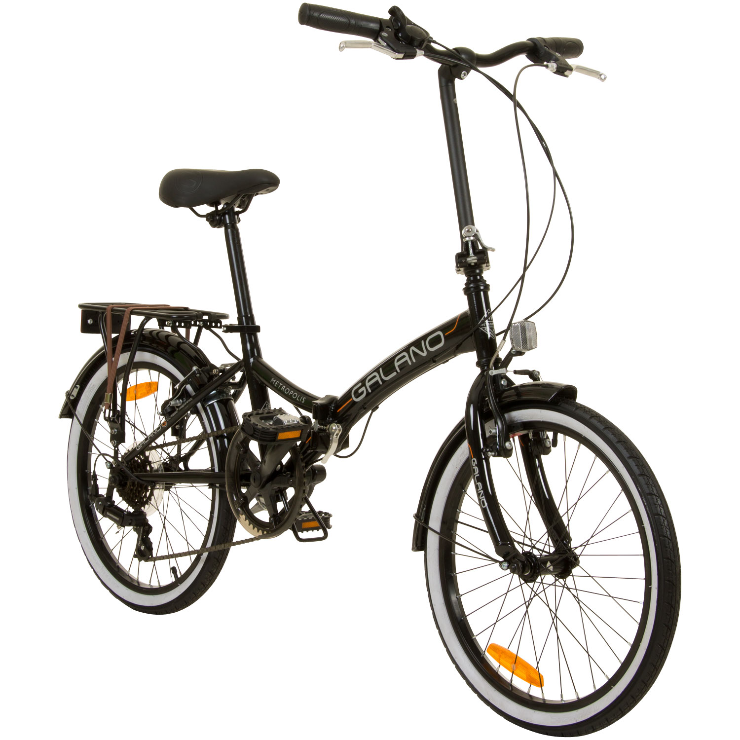 Galano Metropolis Klapprad 20 Zoll für Erwachsene 155 - 180 cm Faltrad mit 6 Gängen Klappfahrrad retro Cityrad Faltfahrrad