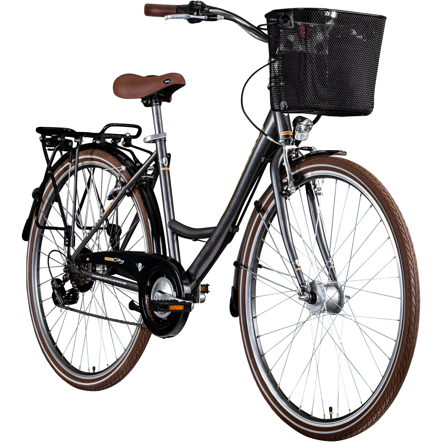 Zündapp Z700 Damenfahrrad 28 Zoll 700c Fahrrad für Damen und Herren mit Korb und Beleuchtung ab 150 cm Hollandrad Stadtrad Tiefeinsteiger