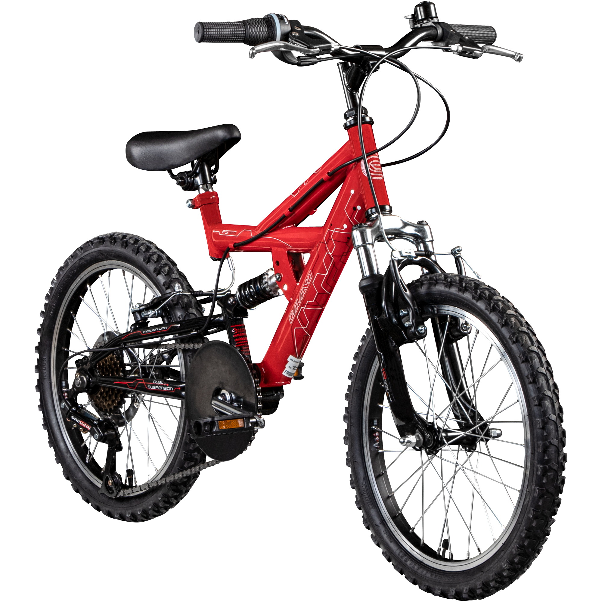 Galano FS180 Kinderfahrrad 6 Gang 18 Zoll ab 6 Jahre 115 - 130 cm Mountainbike Fully für Jungen und Mädchen MTB Fahrrad Fullybike
