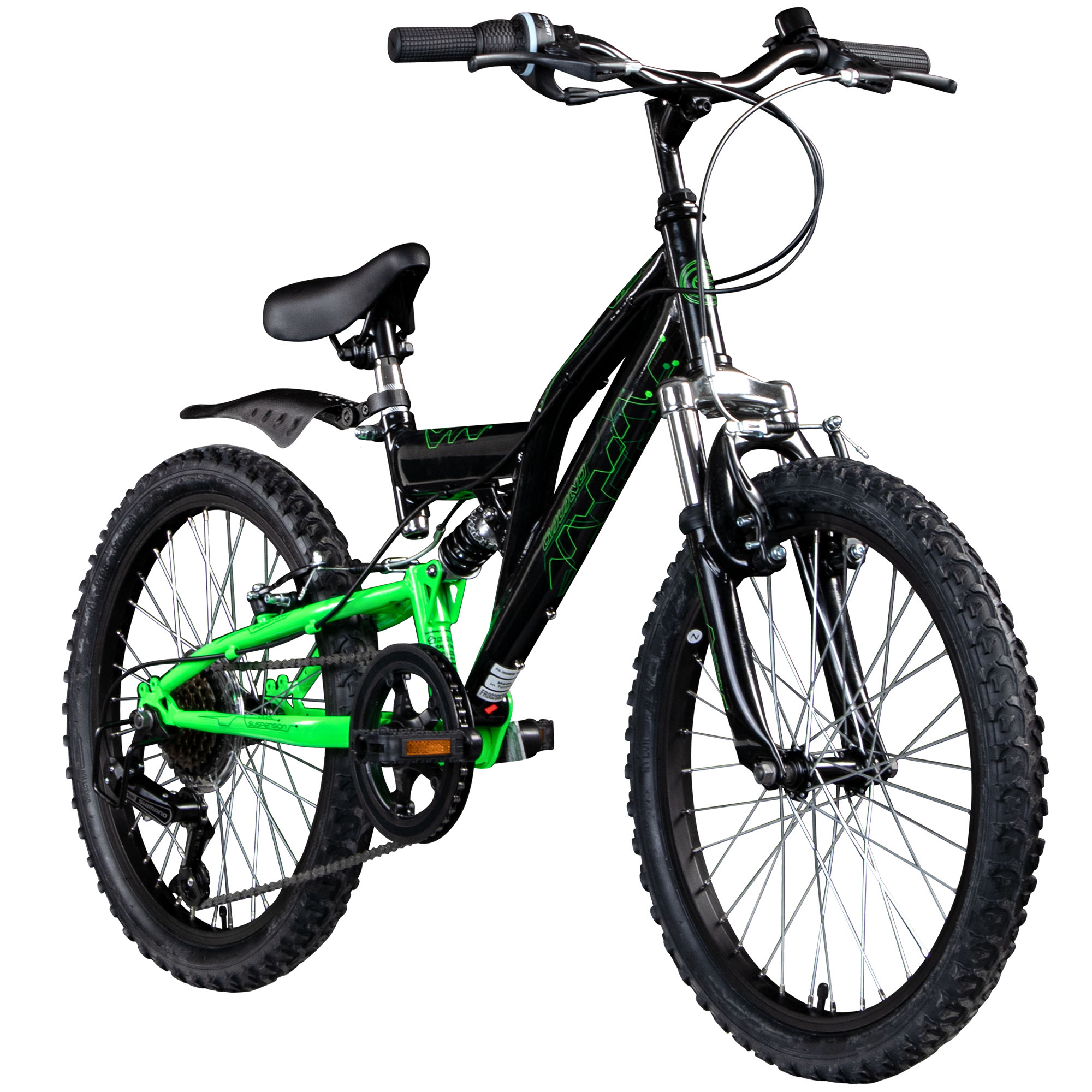 Galano FS180 Kinderfahrrad ab 6 Jahre 120-135cm Mädchen Jungen Fahrrad 20 Zoll 6 Gang Mountainbike Fully mit V-Brakes MTB