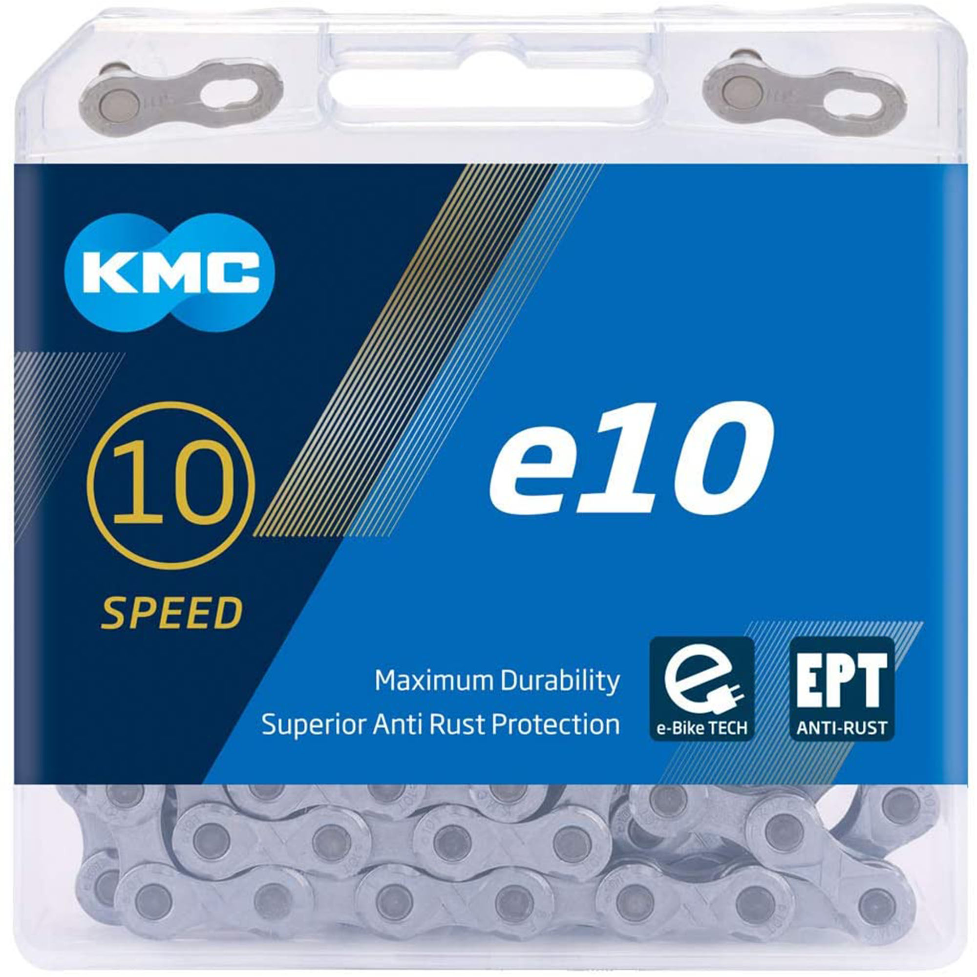 KMC E10 EPT Fahrradkette 9 fach Fahrrad Kette 136 Glieder für Kettenschaltung mit Missing Link Kettenschloss