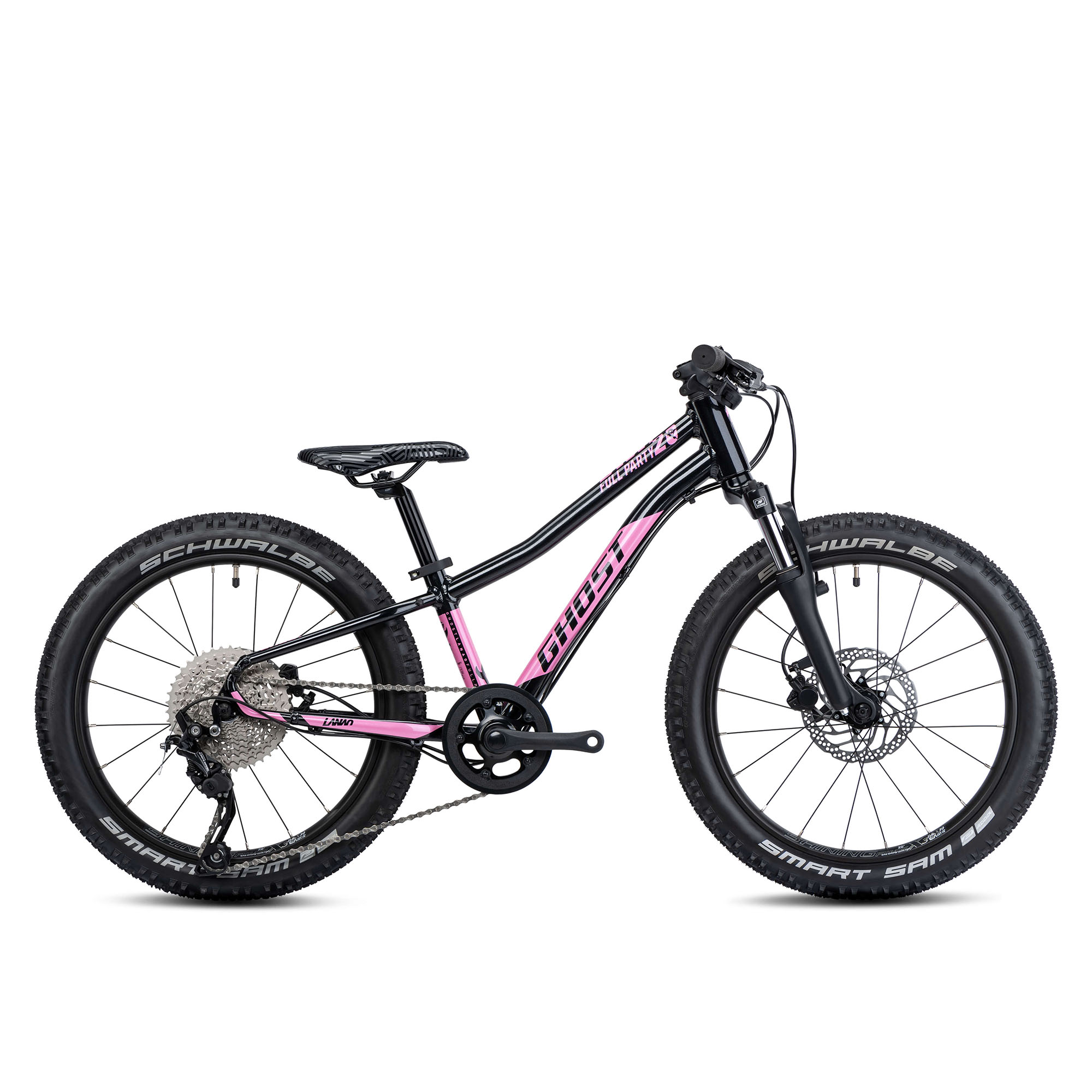 Ghost Lanao 20 Full Party Kinderfahrrad 20 Zoll für Mädchen und Jungen ab ca. 6 Jahre Mountainbike Hardtail Kinder Fahrrad MTB 10 Gänge