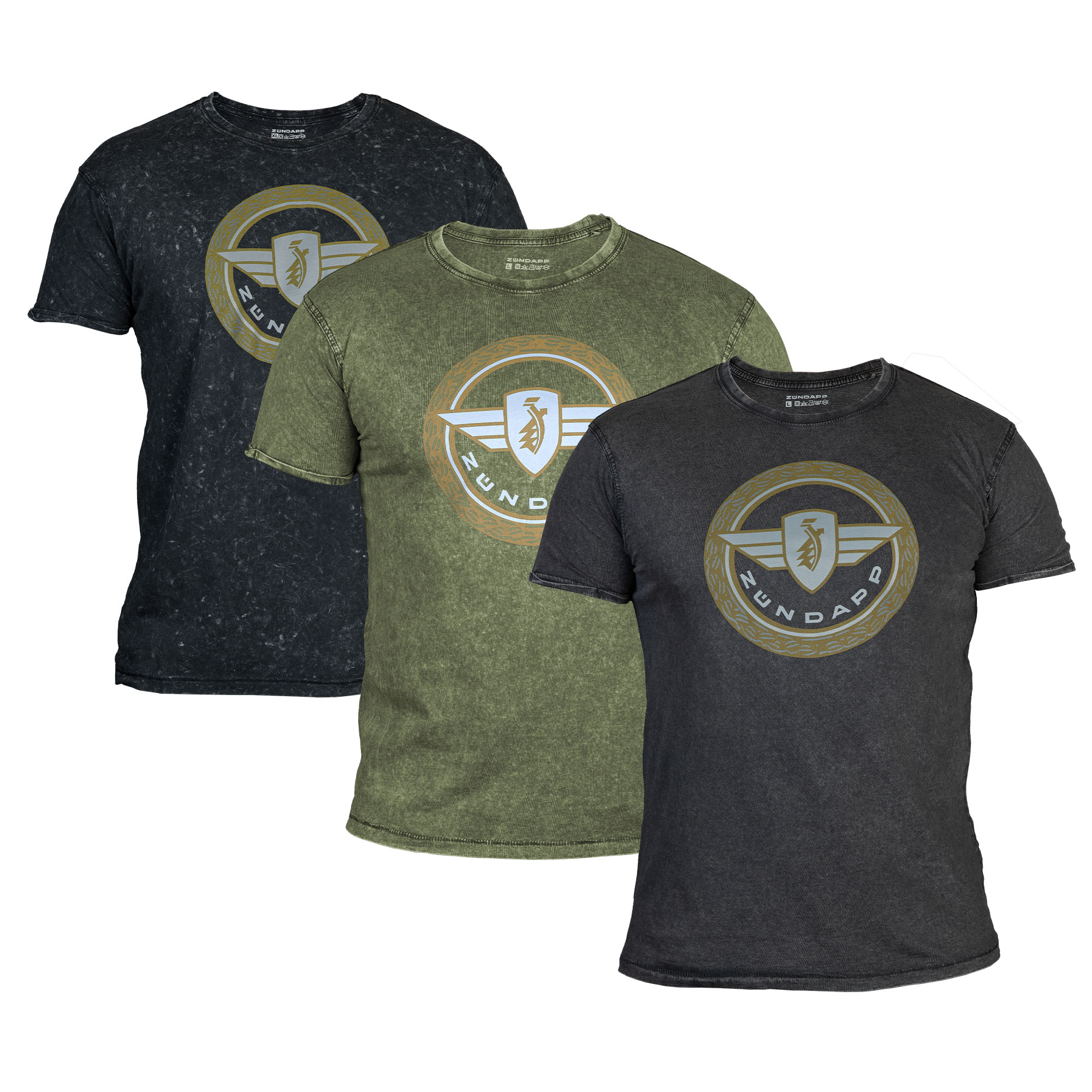 3 Zündapp T-Shirt mit Print retro für Herren oder Damen S - XXL Dreierpack Basic Shirt unisex 100 % Baumwolle