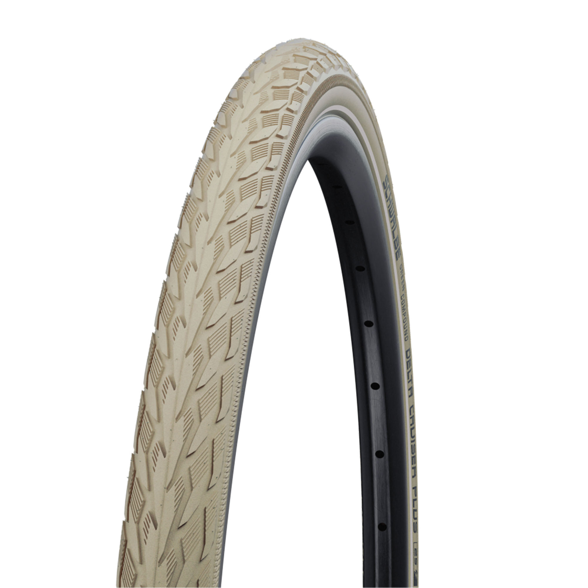 Schwalbe Delta Cruiser Plus 28x1,4' 700x35c Reifen Mantel Fahrraddecke Drahtreifen Fahrradreifen mit Reflexstreifen Fahrradmantel Fahrraddecke