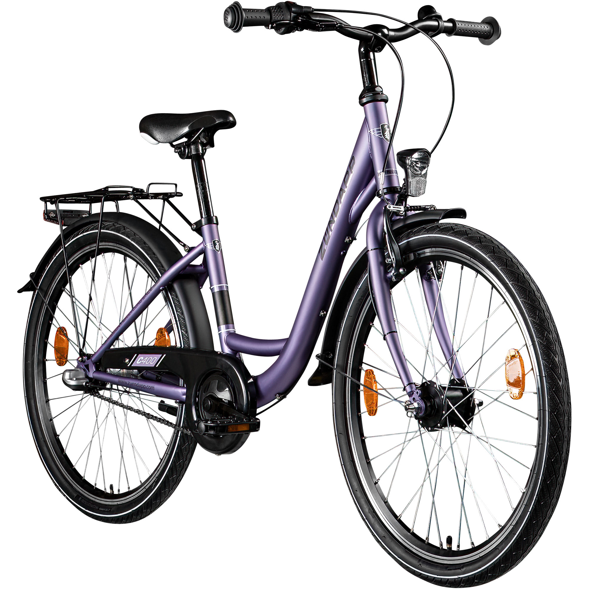 Zündapp C400 Mädchenfahrrad 24 Zoll Fahrrad ab 130-145 cm Jugendfahrrad Tiefeinsteiger Kinderfahrrad 3 Gänge