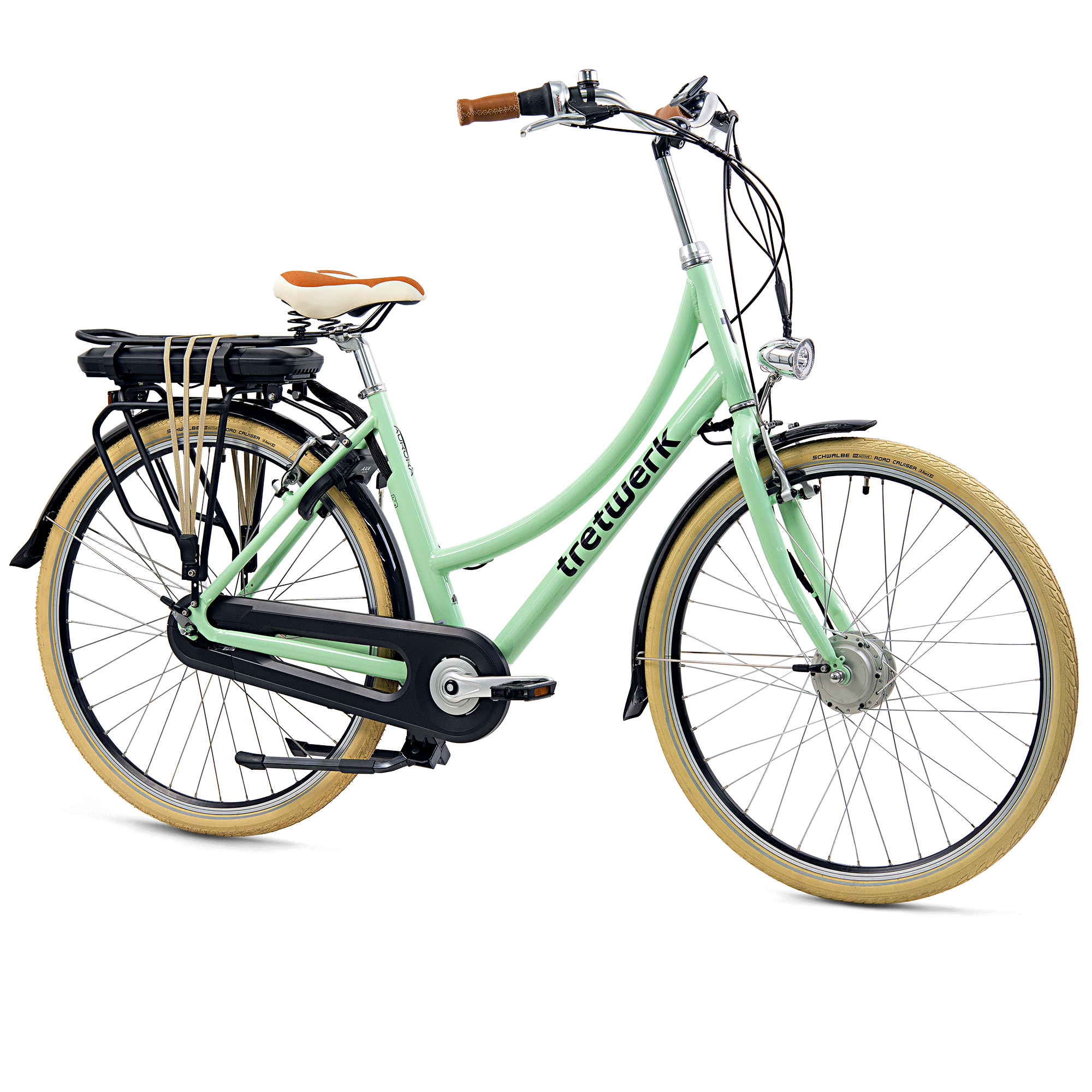 Tretwerk Aurora E Bike Damen 28 Zoll Elektrofahrrad 165 - 185 cm retro Hollandrad E Damenfahrrad mit Nabenschaltung und Rücktritt