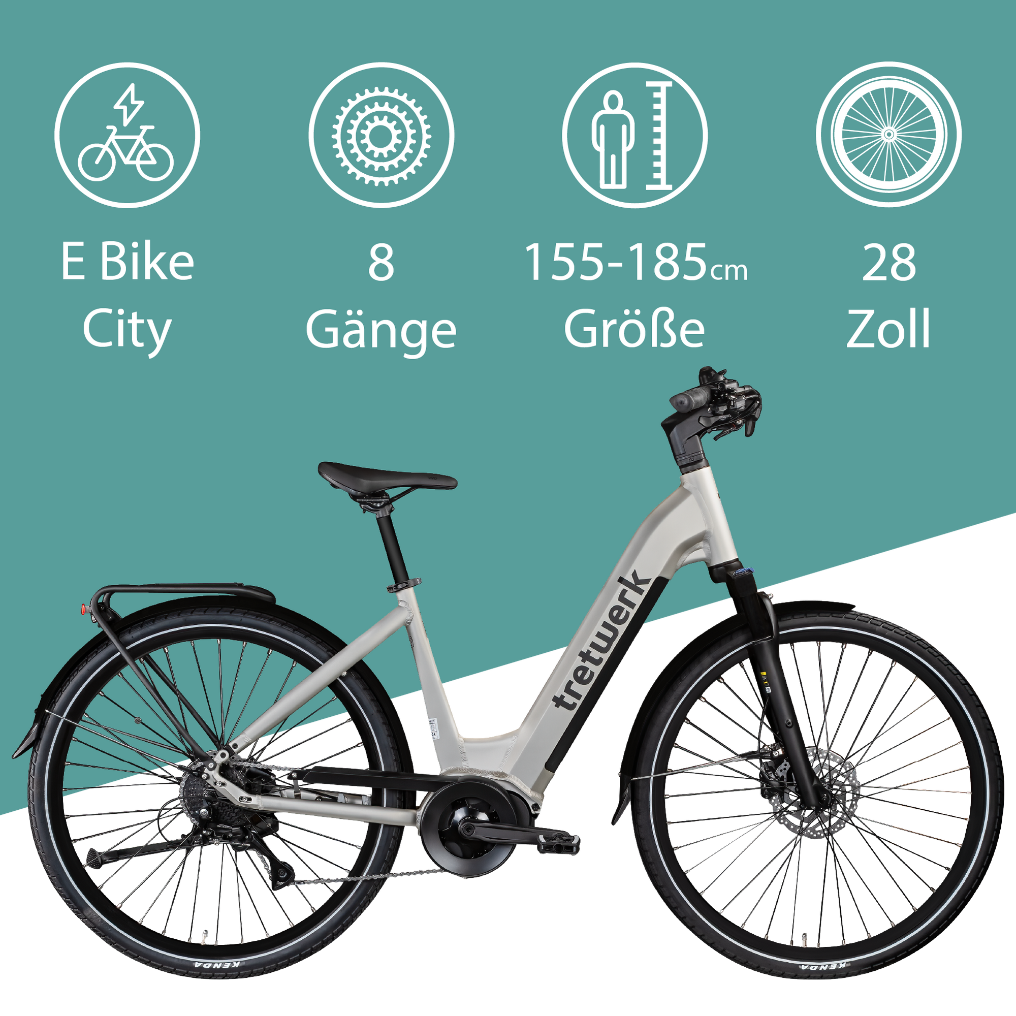 Tretwerk Amber E Bike Damen 28 Zoll Elektrofahrrad 155 - 185 cm Hollandrad Tiefeinsteiger mit 9 Gang Schaltung