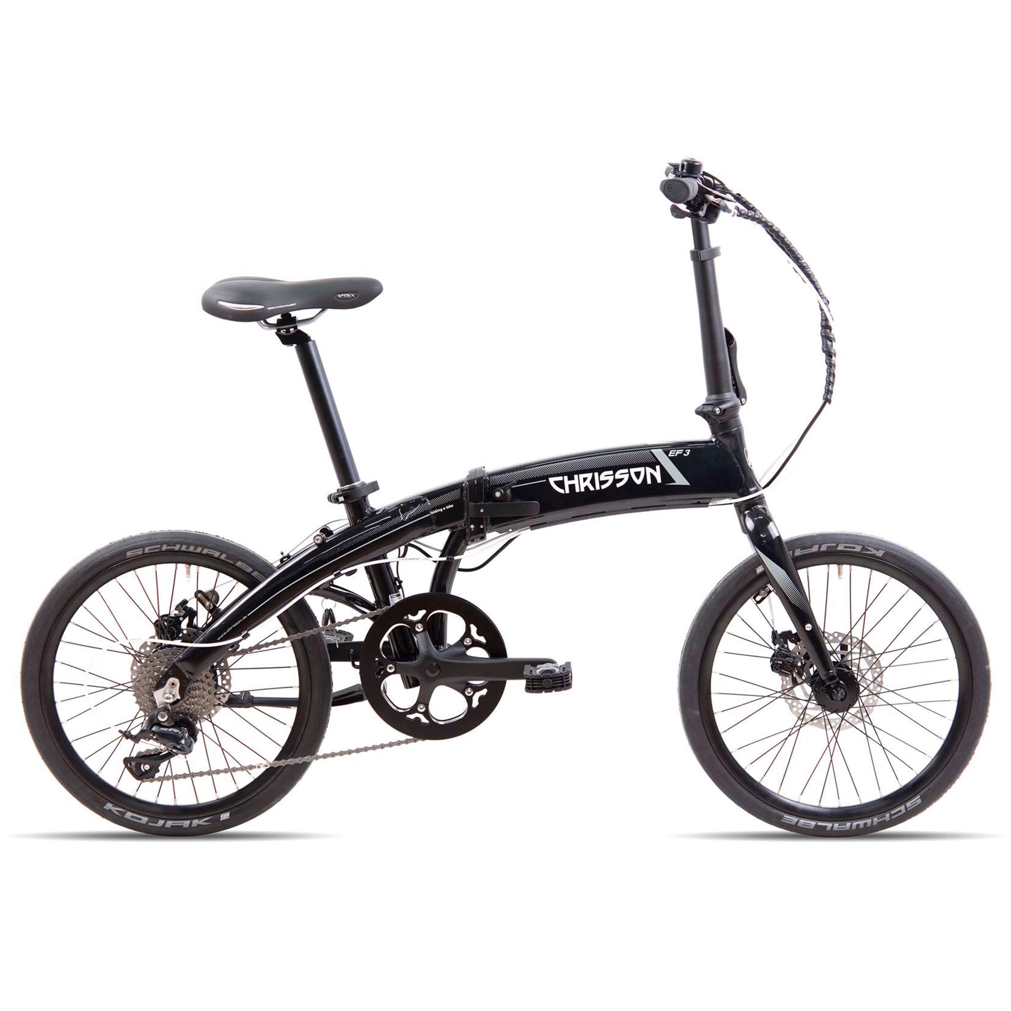 Chrisson EF3 E Bike Klapprad Damen Herren 150 - 195 cm Pedelec 20 Zoll 9 Gänge Elektrofahrrad 250 W