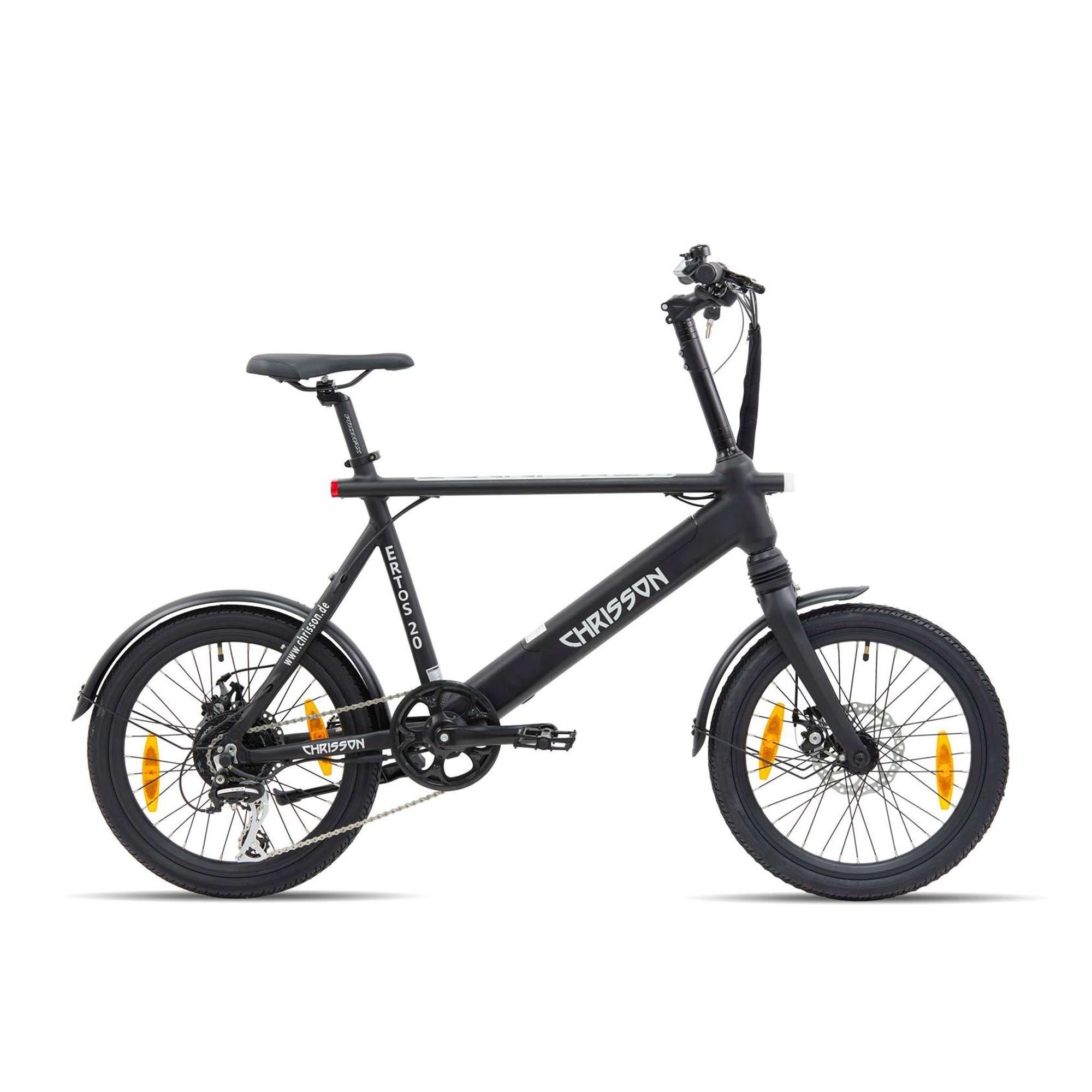 Chrisson Ertos 20 Zoll E Bike Kompaktrad 155-190 cm Elektro Fahrrad Damen Herren 8 Gänge Scheibenbremsen Pedelec