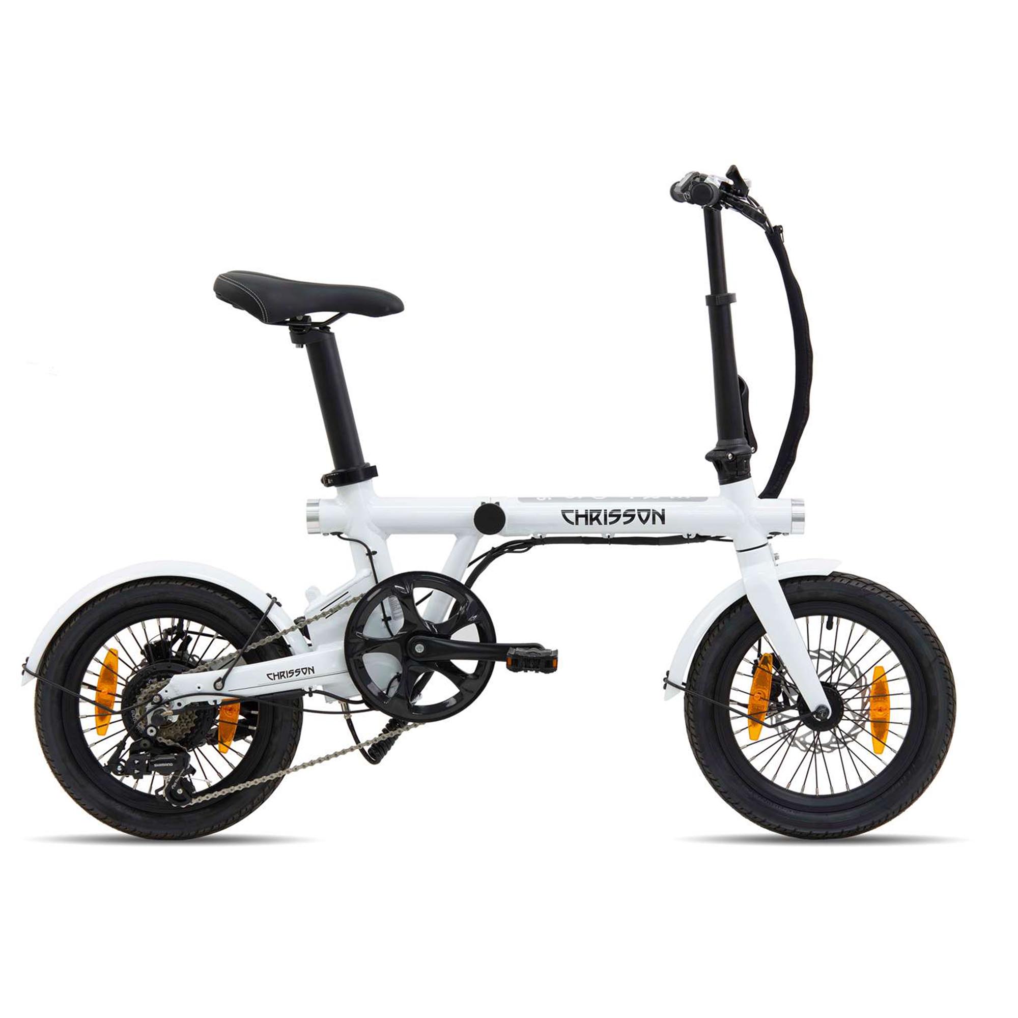 Chrisson Ertos 16 E Bike Klapprad Damen Herren 130 - 180 cm Pedelec 16 Zoll 7 Gänge Elektrofahrrad 250 W