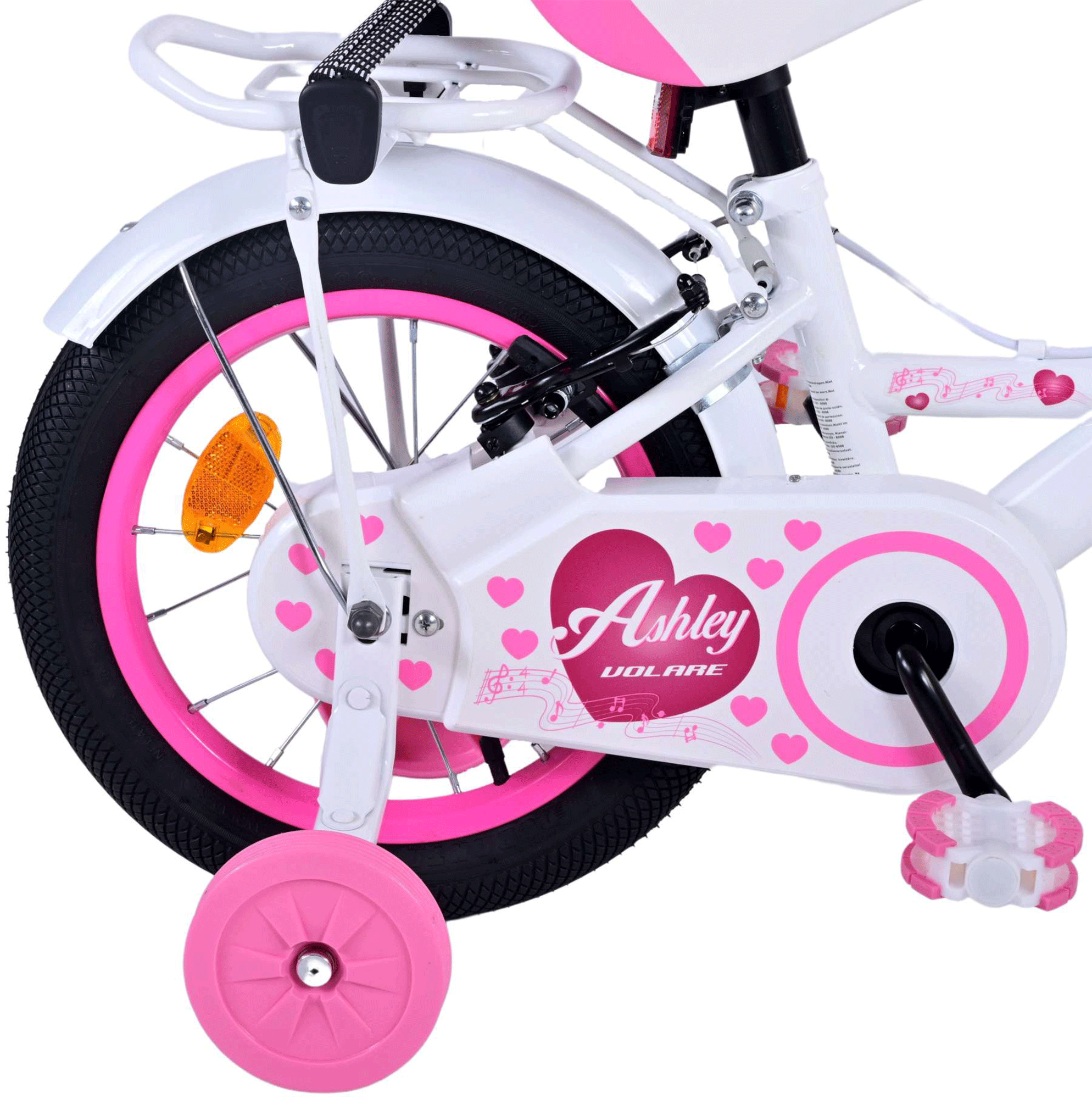 Volare Ashley 14 Zoll Kinderfahrrad Mädchen Jungen 3,5 - 5 Jahre Größe 98 - 110 cm Fahrrad Kinder
