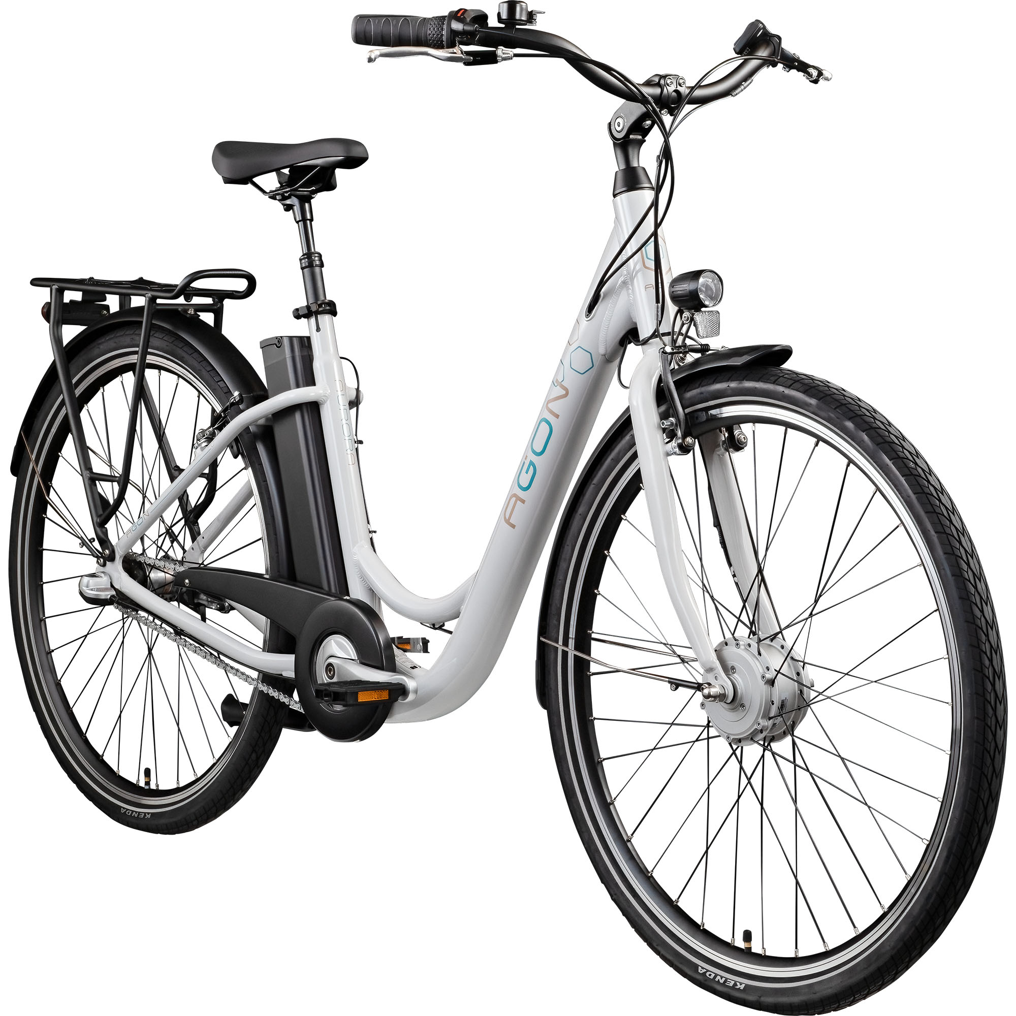 Agon Aurora 28 Zoll E-Bike 28 Zoll Citybike bis 115 km Damen Herren 150 - 175 cm Pedelec Elektrofahrrad 3 Gang und Beleuchtung StVZO