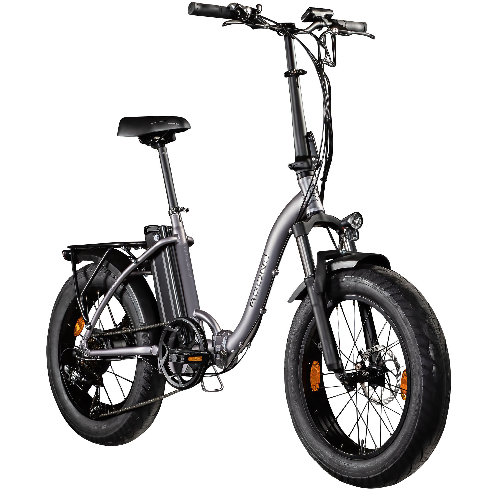Agon Aurevia E Bike Klapprad 20 Zoll Pedelec für Damen Herren 155 - 195 cm Elektrofahrrad Faltrad 7 Gang Fatbike StVZO