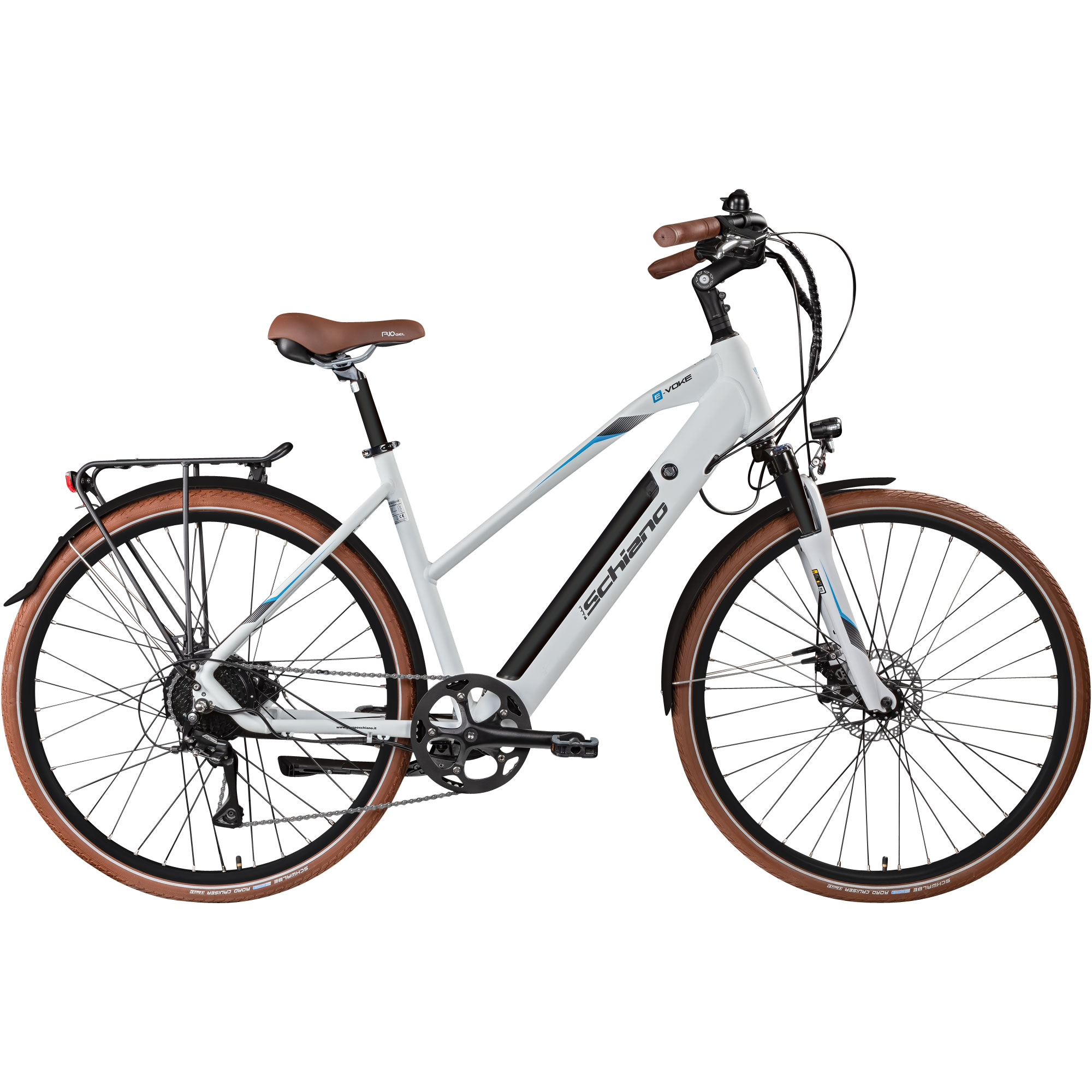 Schiano Voke Pedelec 28 Zoll Trekking E Bike Damen oder Herren 160-170 cm Trekkingrad 8 Gang 418 Wh Elektro Fahrrad