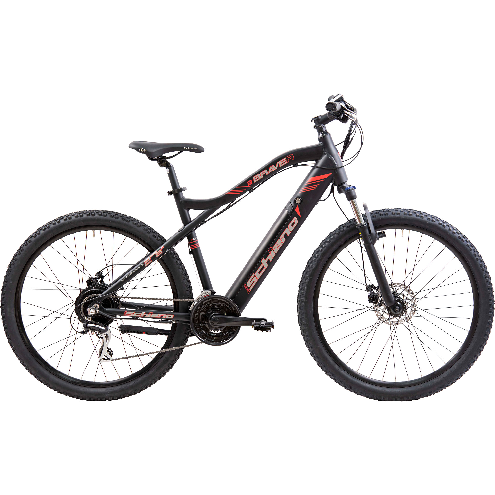Schiano E-Braver E Bike Mountainbike 27,5 Zoll Pedelece 170 - 185 cm Elektrofahrrad Damen Herren 24 Gänge 418 Wh
