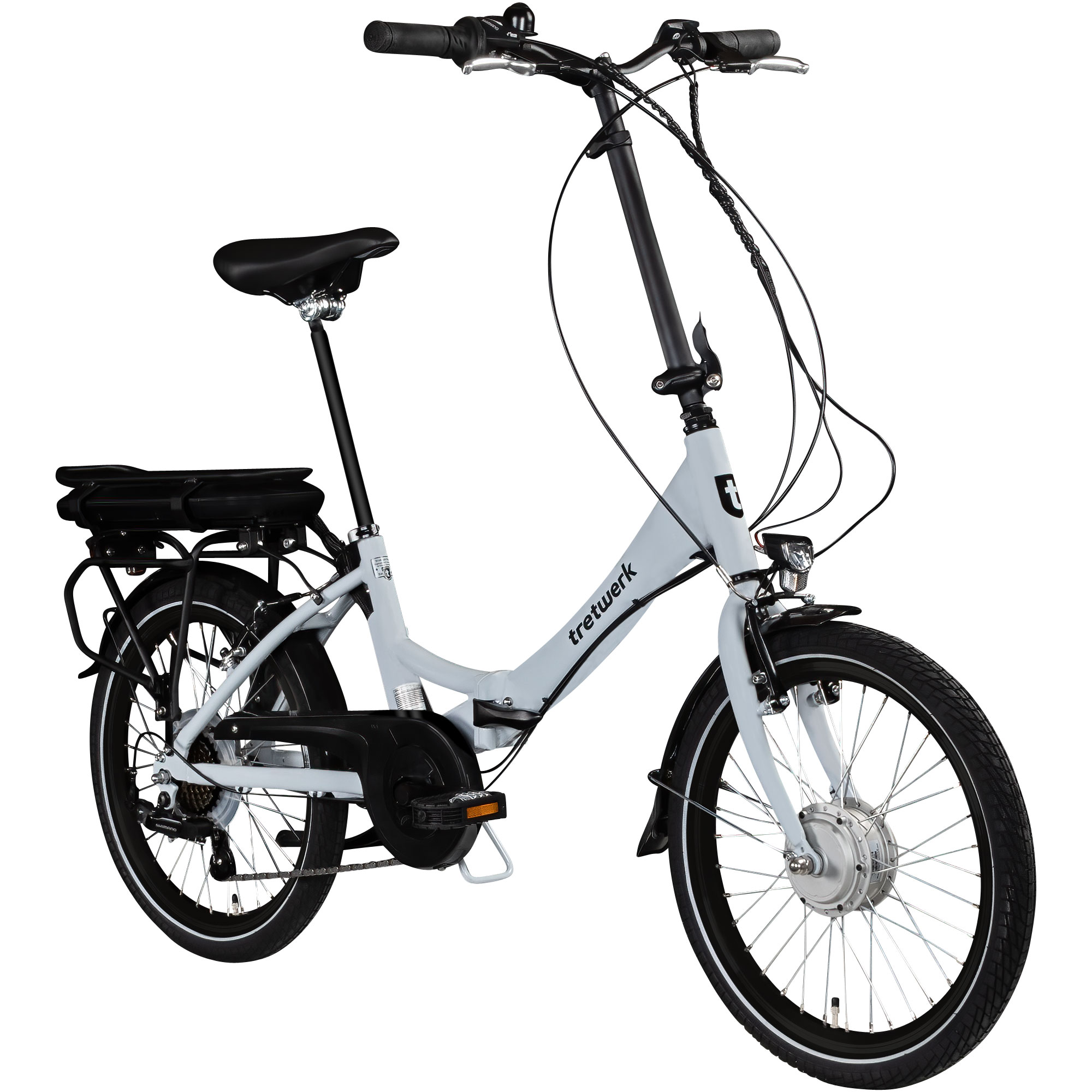 Tretwerk Chioni E Bike Faltrad 20 Zoll Elektrofahrrad Damen Herren 145 - 175 cm Pedelec Klapprad 7 Gang 374 Wh Tiefeinsteiger