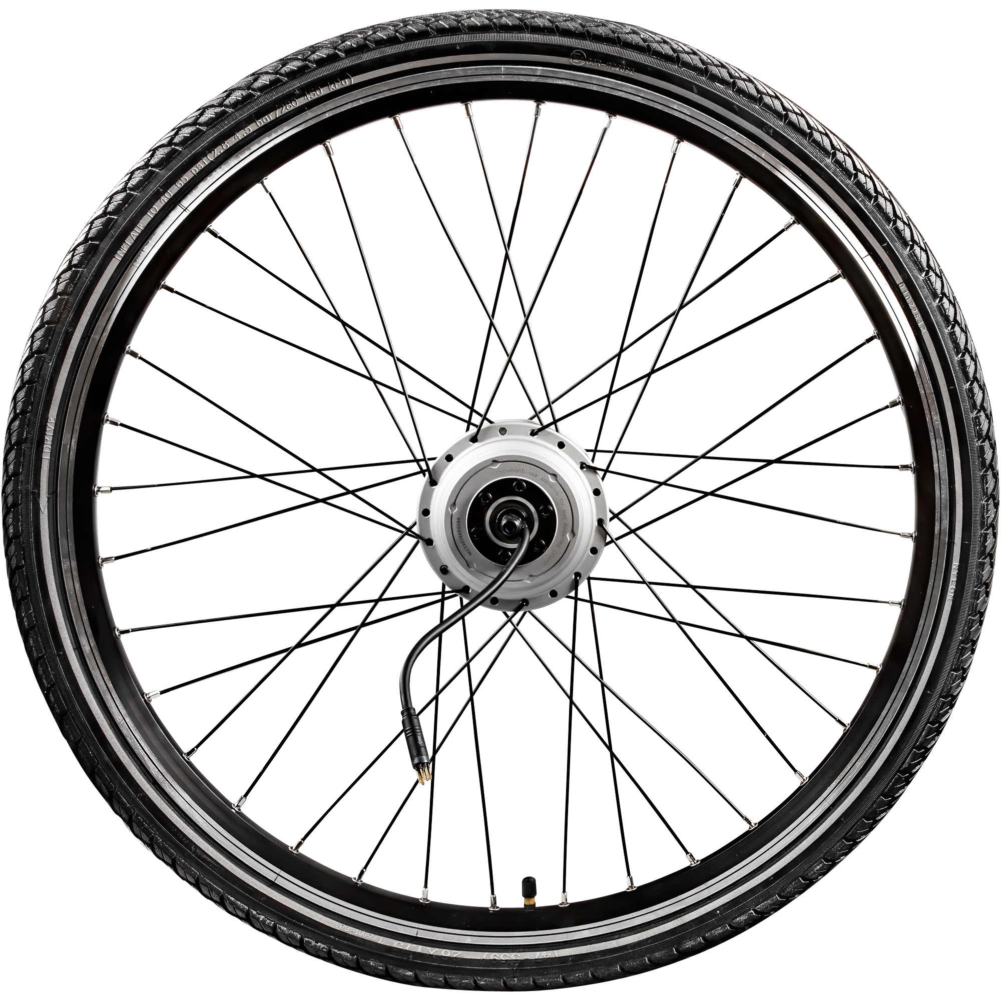 Tretwerk Komplettrad E Bike Vorderrad 26 Zoll Trekking Rad Felge mit Reifen Kenda K1172 und Ananda Hilfsmotor für Fahrrad Cityrad