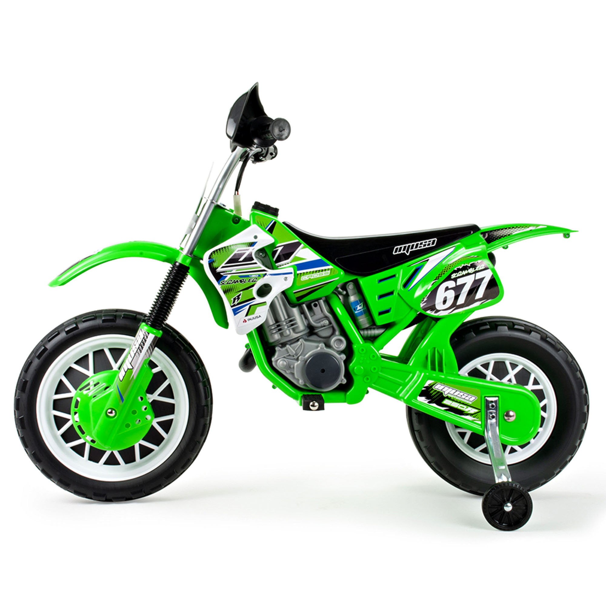 Avigo Scrambler Elektromotorrad Cross CR für Kinder ab 36 Monaten – 6V Elektro-Motorrad mit Gashebel am Lenker & Stützrädern - 5 km/h