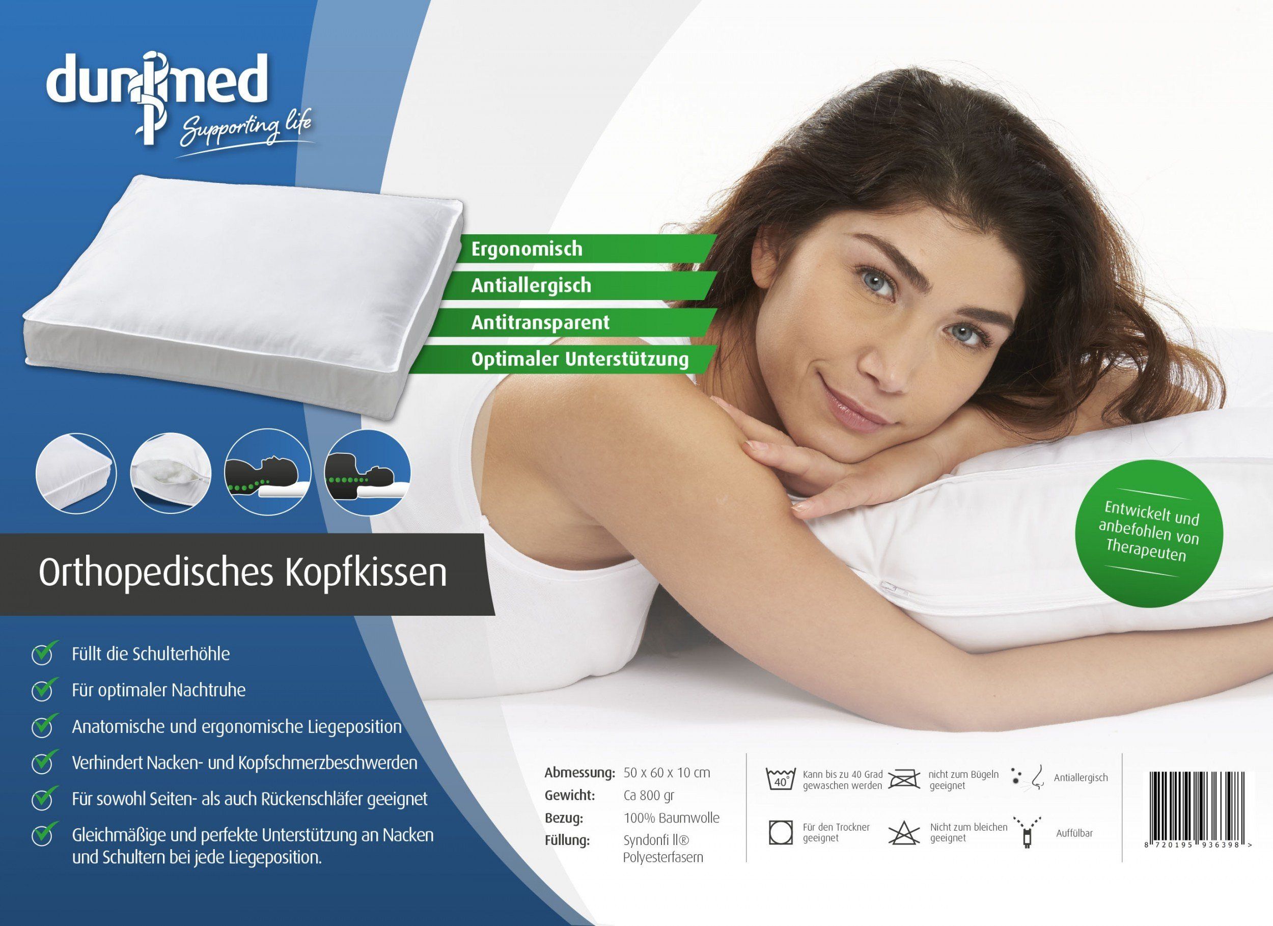 Dunimed Premium Orthopedisches Kopfkissen