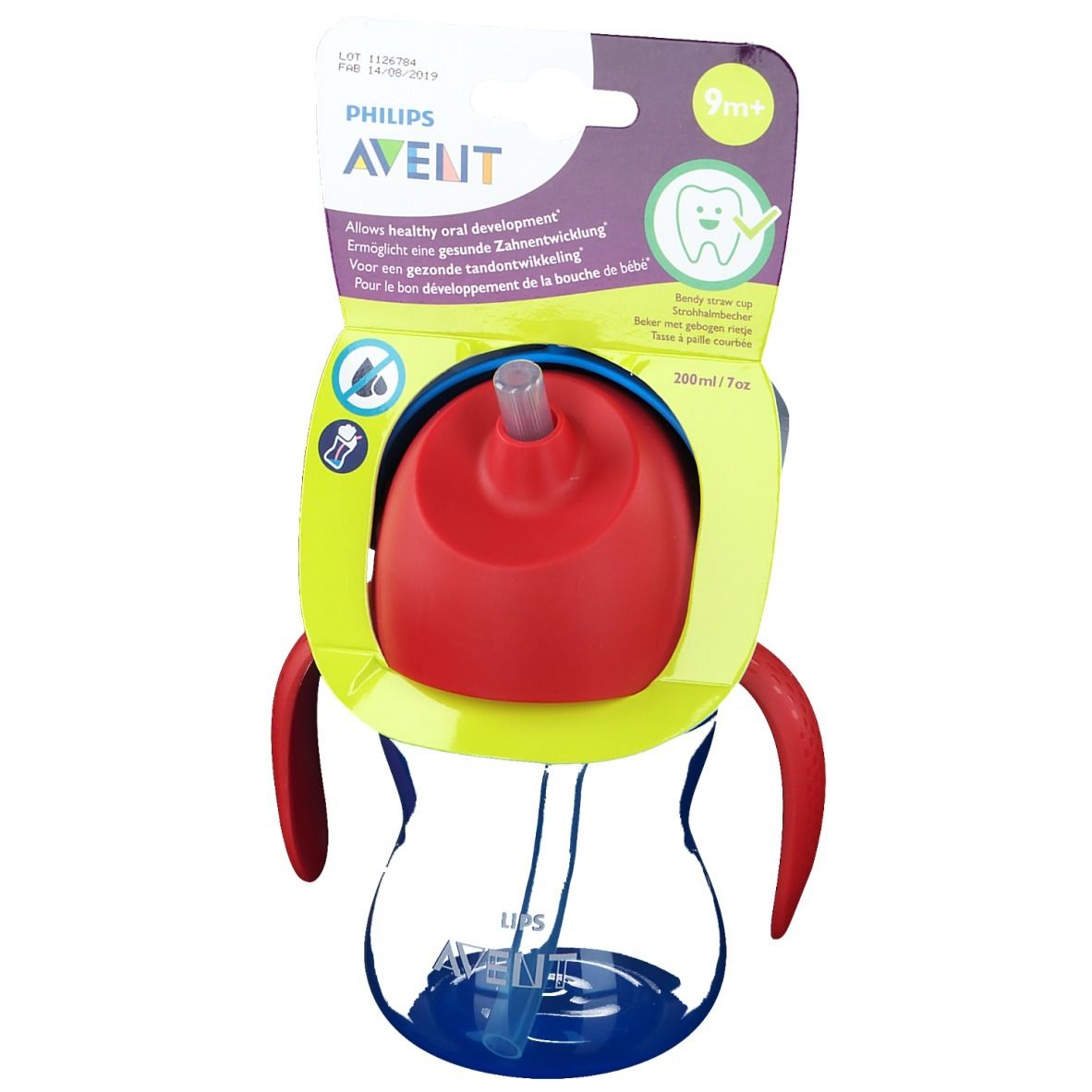 Philips Avent Trinkhalmbecher mit Griffen blau