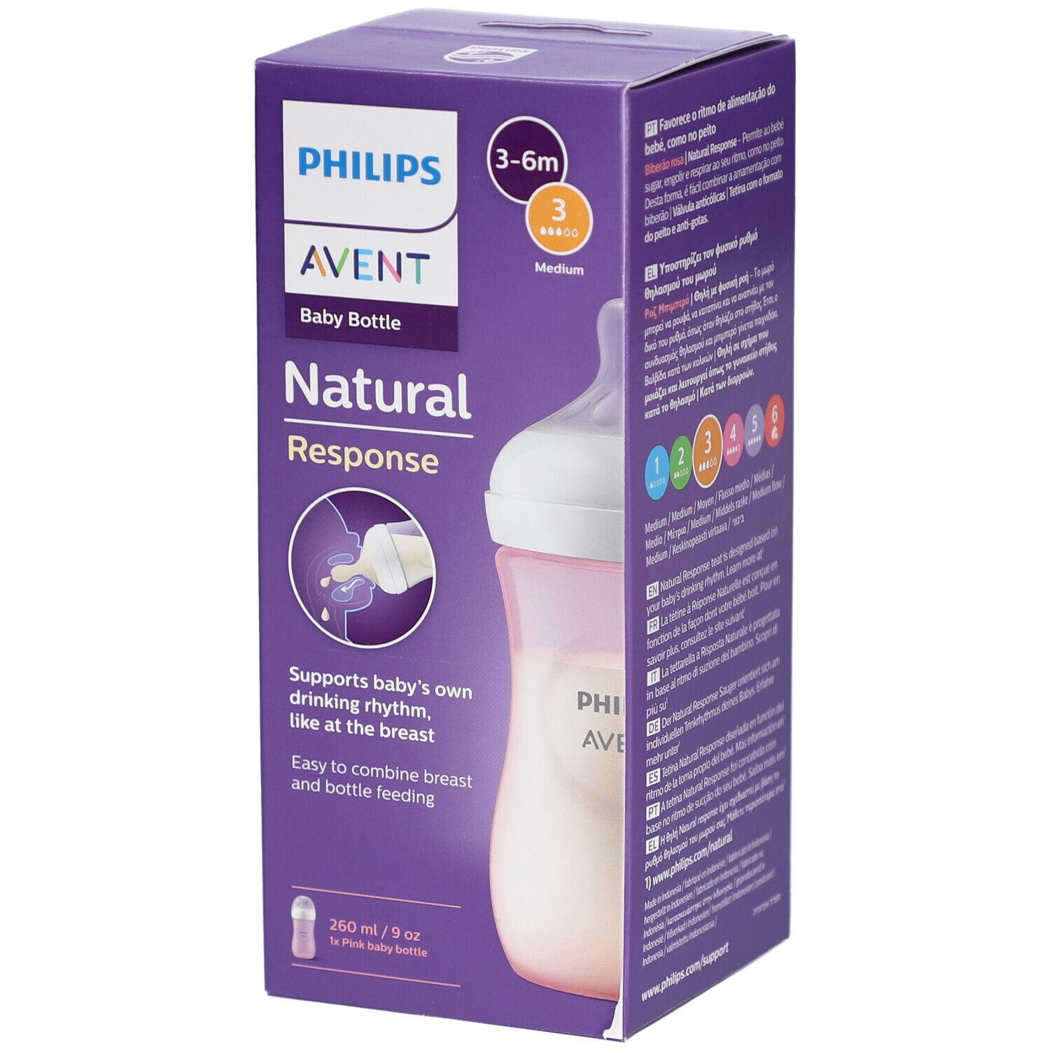 PHILIPS Avent Natural Response Babyflasche mit natürlicher Reaktion 260 ml SCY903/11
