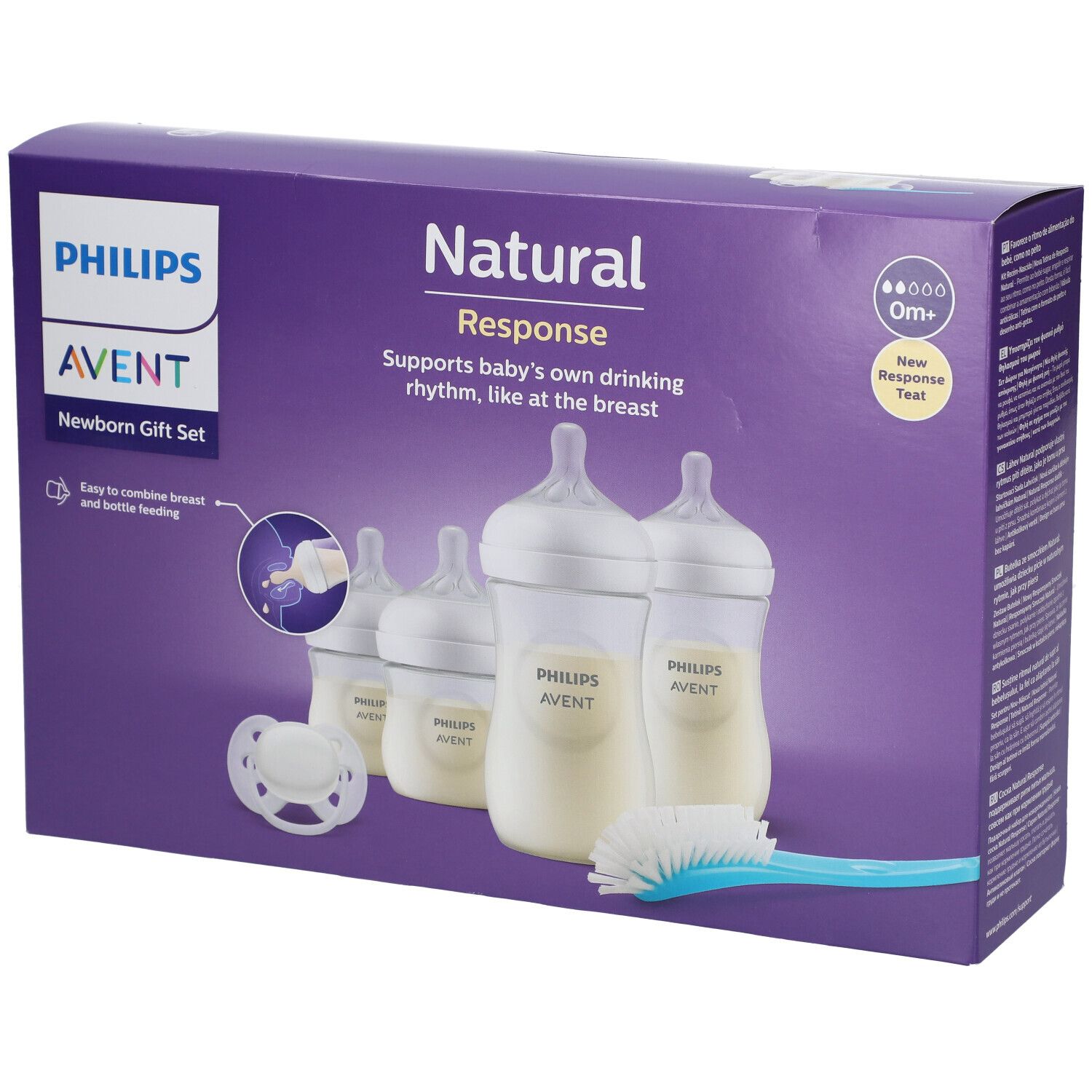 Philips Avent Babyflaschen Natural Response, Geschenkset für Neugeborene – 4 Babyflaschen