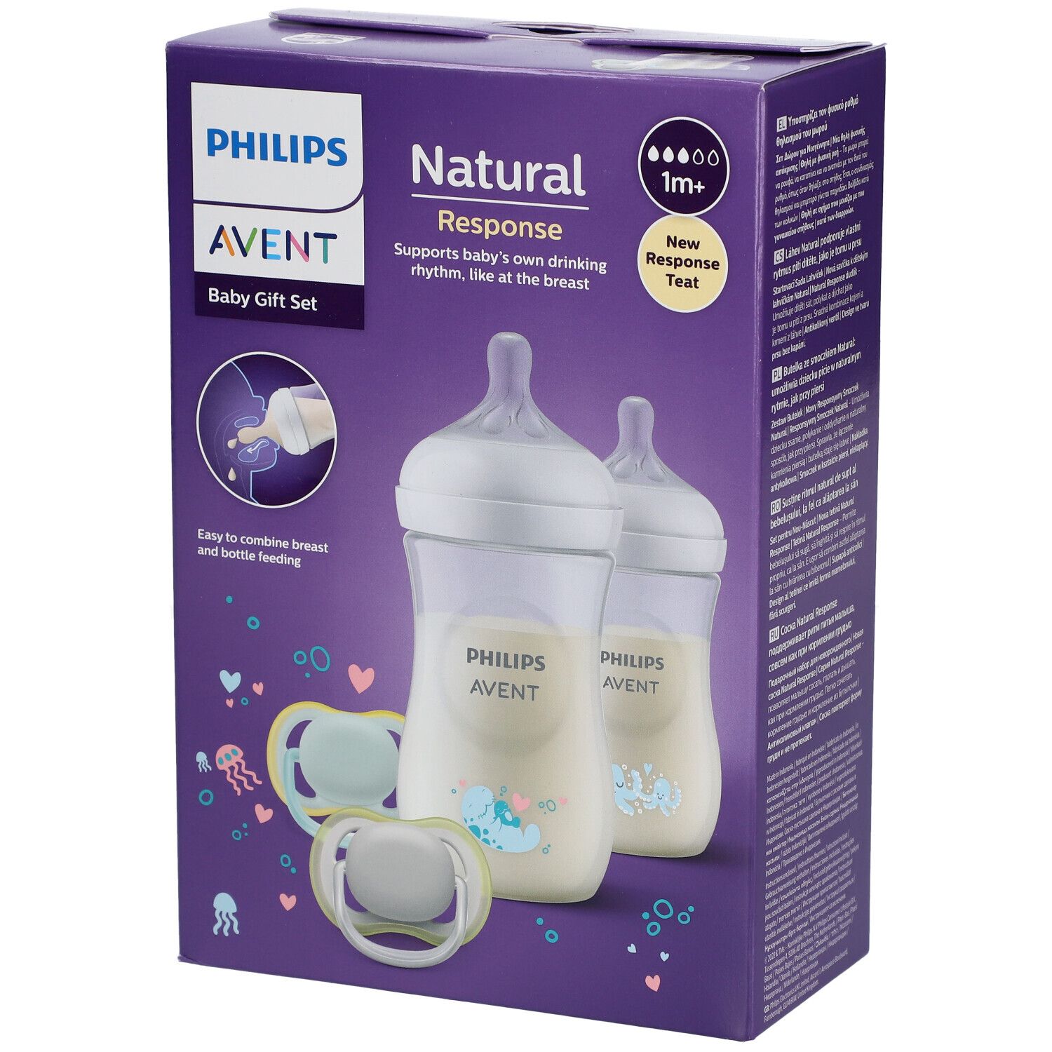 PHILIPS Avent Natural Response Geschenkset 2 Flaschen und 2 Sauger SCD837/11