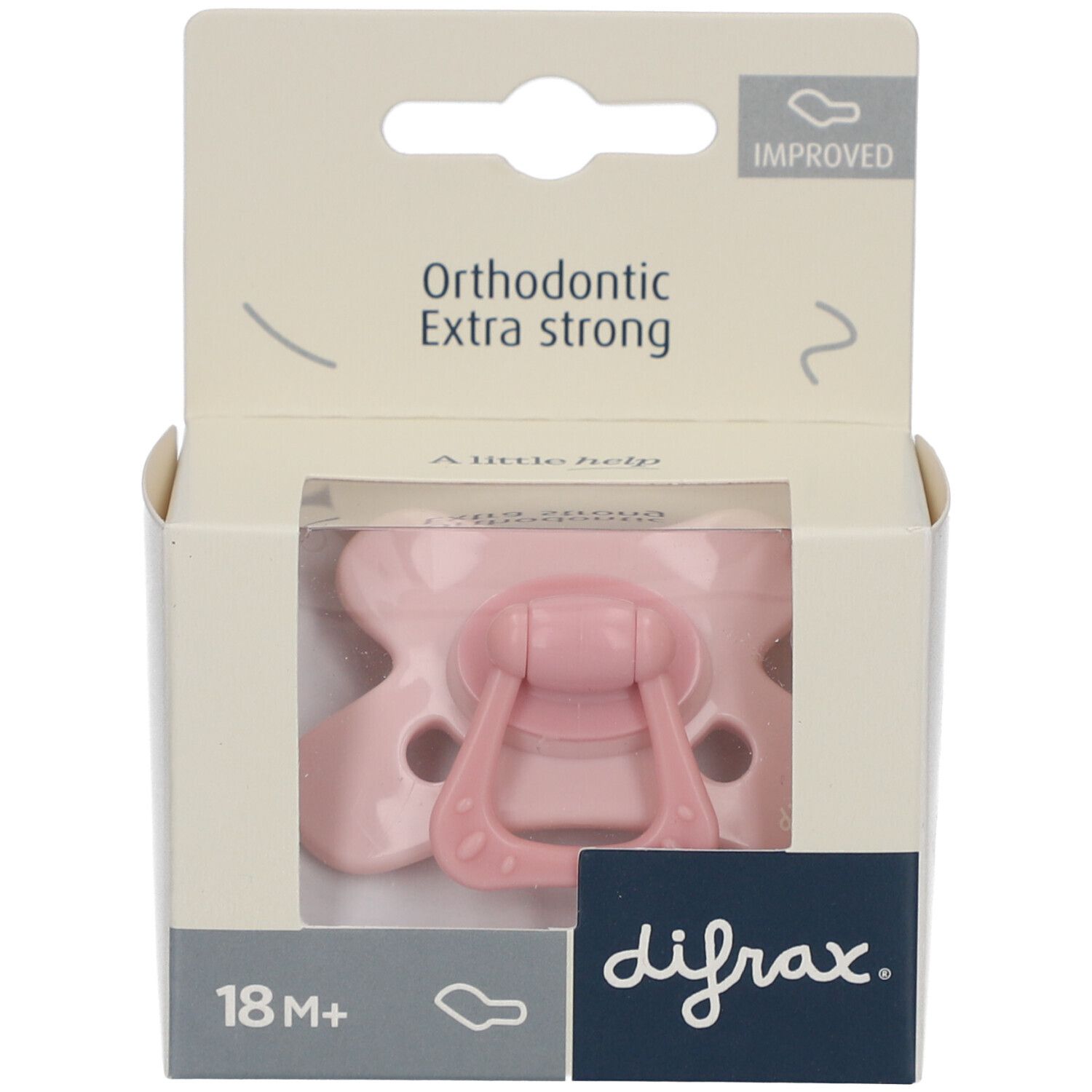 DIFRAX Schnuller Orthodontic, extra grip, ab 18 Monate, pink