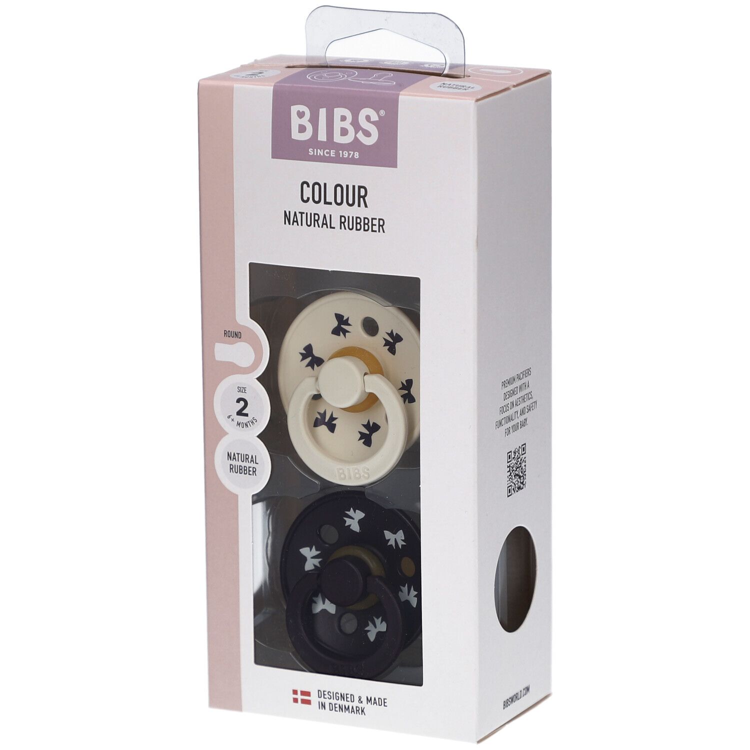 BIBS Studio Line Schnuller 2 Stück Größe 2 (6+ Monate) Rund Latex
