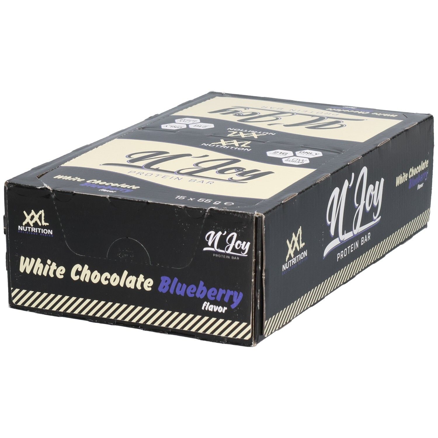 XXL Nutrition N'Joy Proteinriegel Weiße Schokolade – Heidelbeere