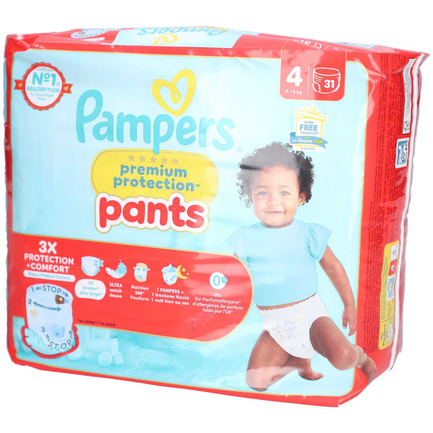 Pampers® Premium Protection™ Windeln Größe 4 – 9–15 kg