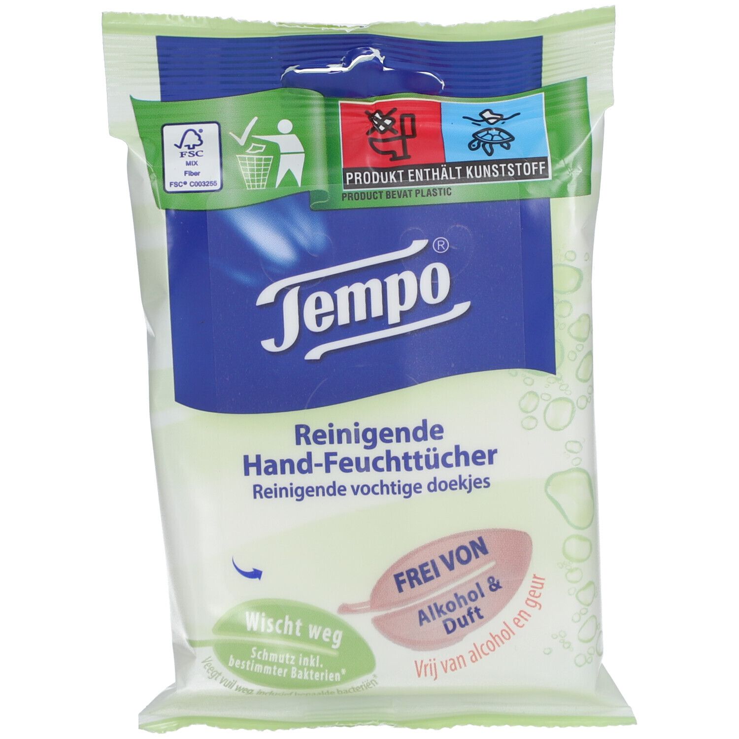 Tempo® Reinigende Hand-Feuchttücher ohne Alkohol und Duft