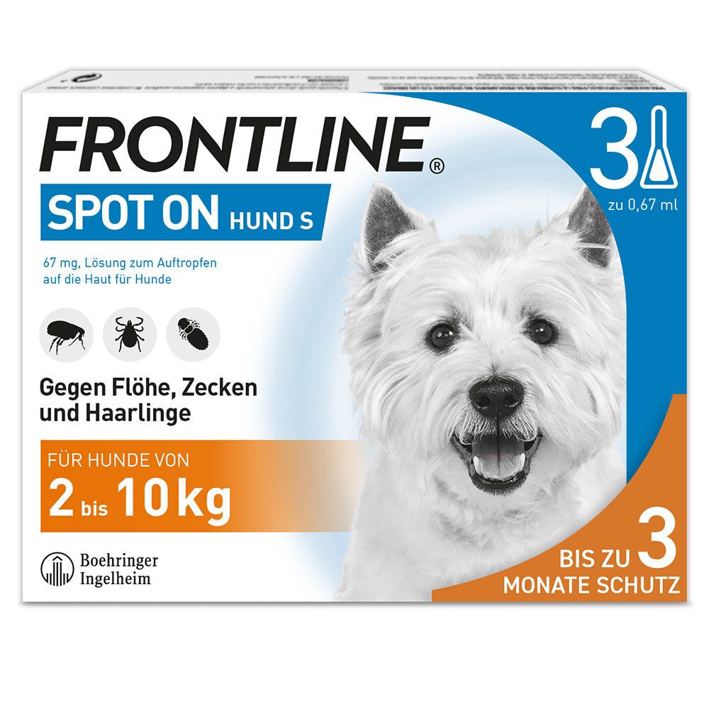 FRONTLINE® SPOT ON Hund (2-10kg) gegen Zecken und Flöhe