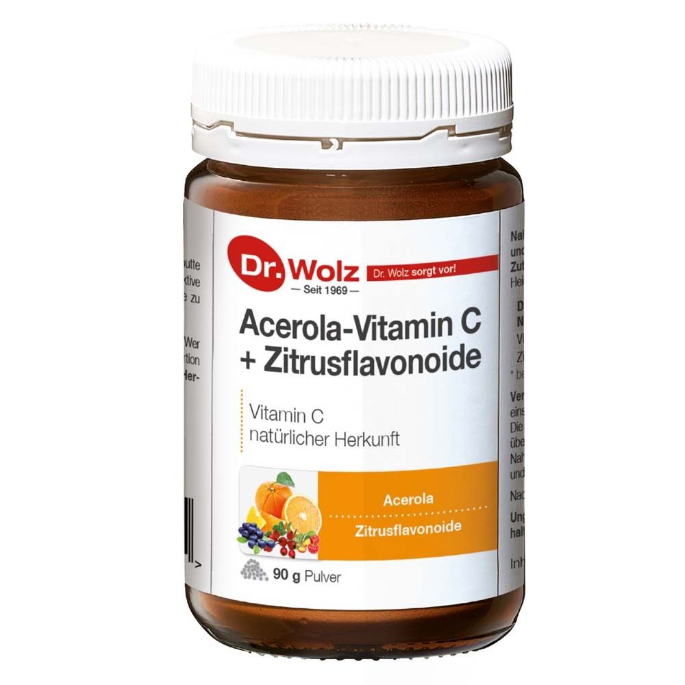 Dr. Wolz Acerola-Vitamin C + Zitrusflavonoide, mit Vitamin C und Zitrusflavonoide natürlicher Herkunft, 90 g