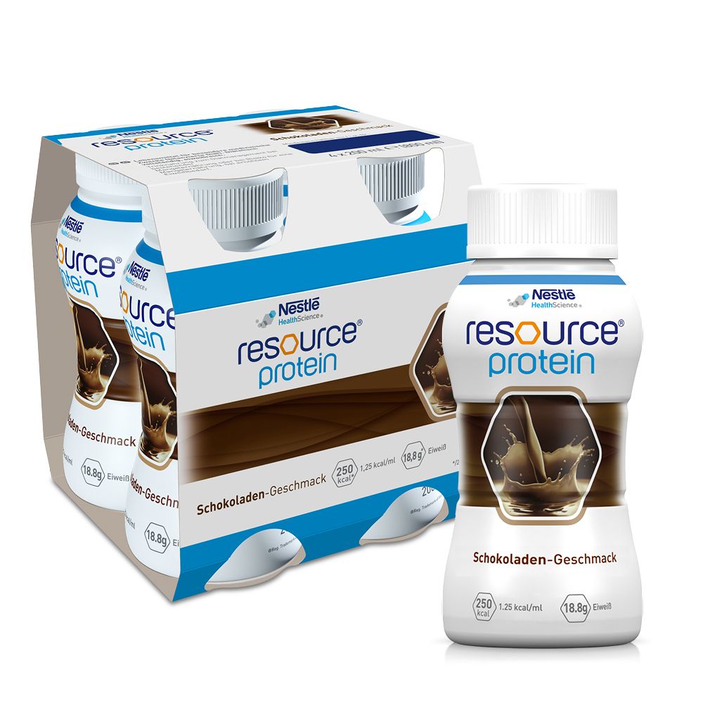 resource® protein Schokolade| Hochkalorische Trinknahrung, reich an Eiweiß | Aufbaukost bei Mangelernährung