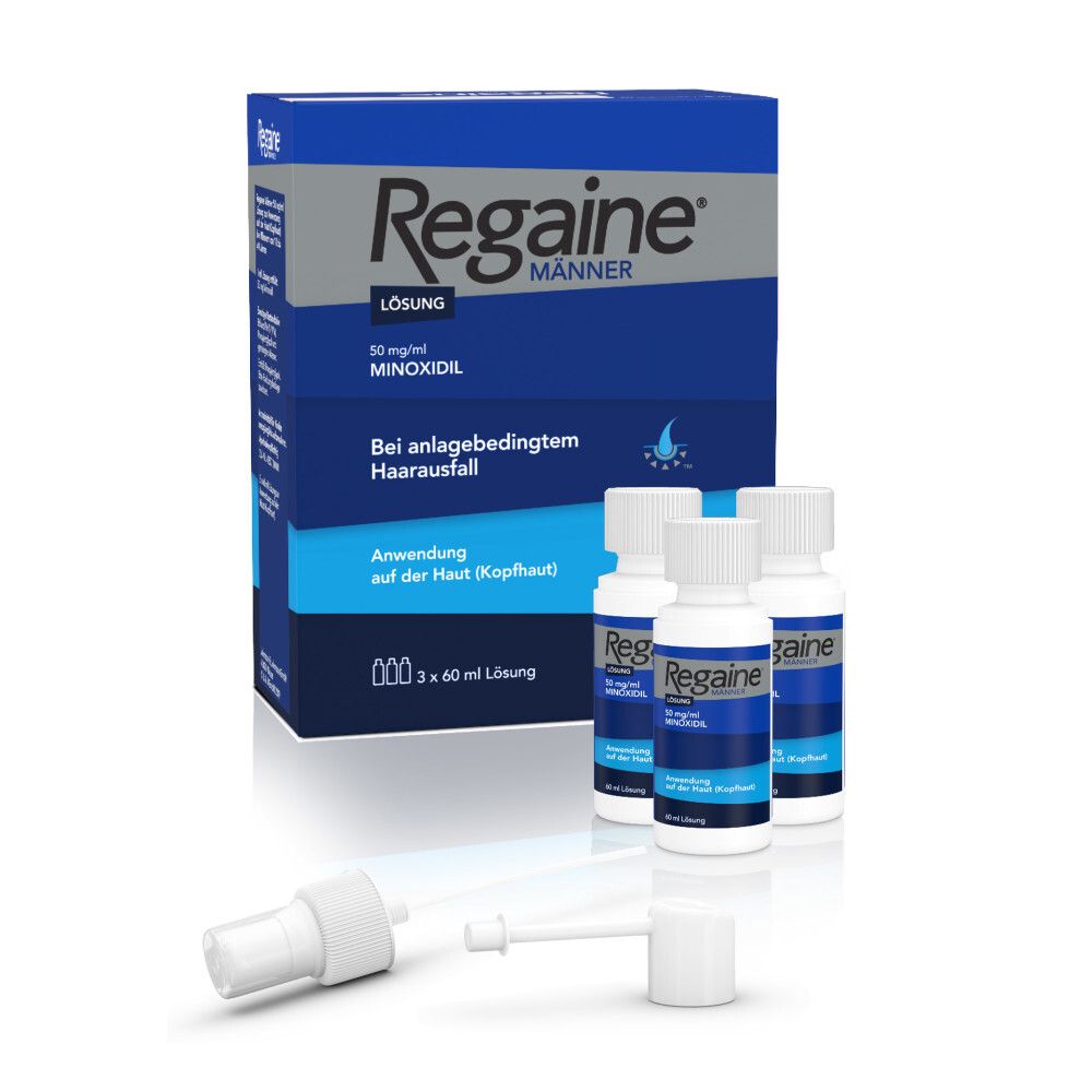 Regaine Männer Lösung mit Minoxidil bei erblich bedingtem Haarausfall - Jetzt 20% mit dem Code regaine20 sparen*