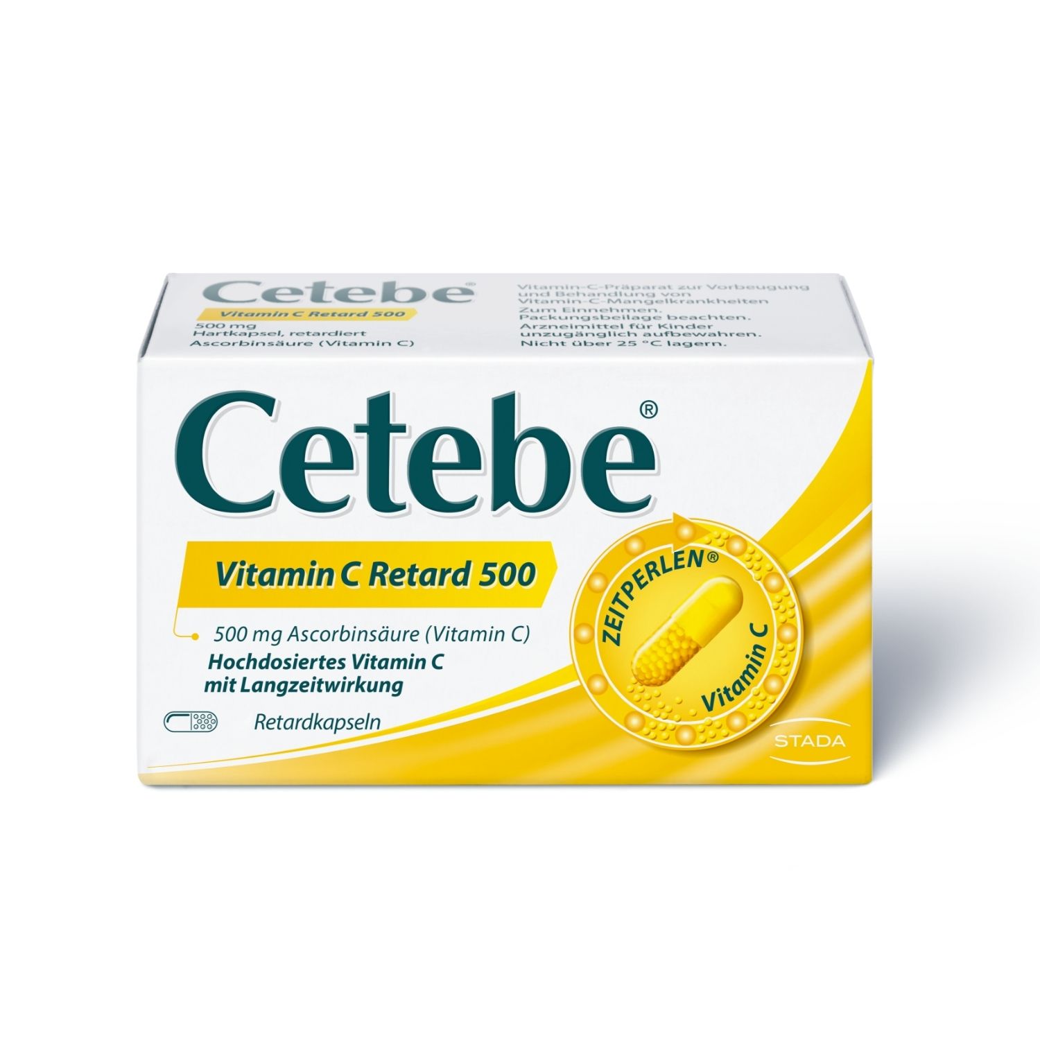 Cetebe® Vitamin C Retard 500 Arzneimittel, hochdosiertes Vitamin C mit Langzeitwirkung