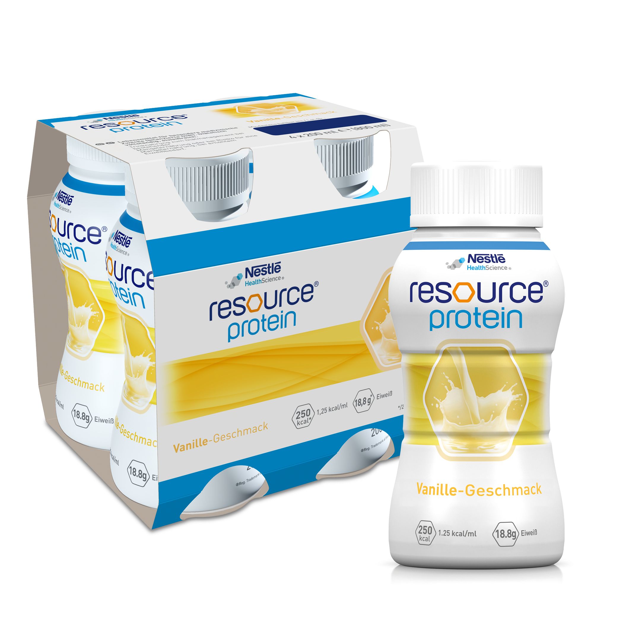 resource® protein Vanille | Hochkalorische Trinknahrung, reich an Eiweiß | Aufbaukost bei Mangelernährung