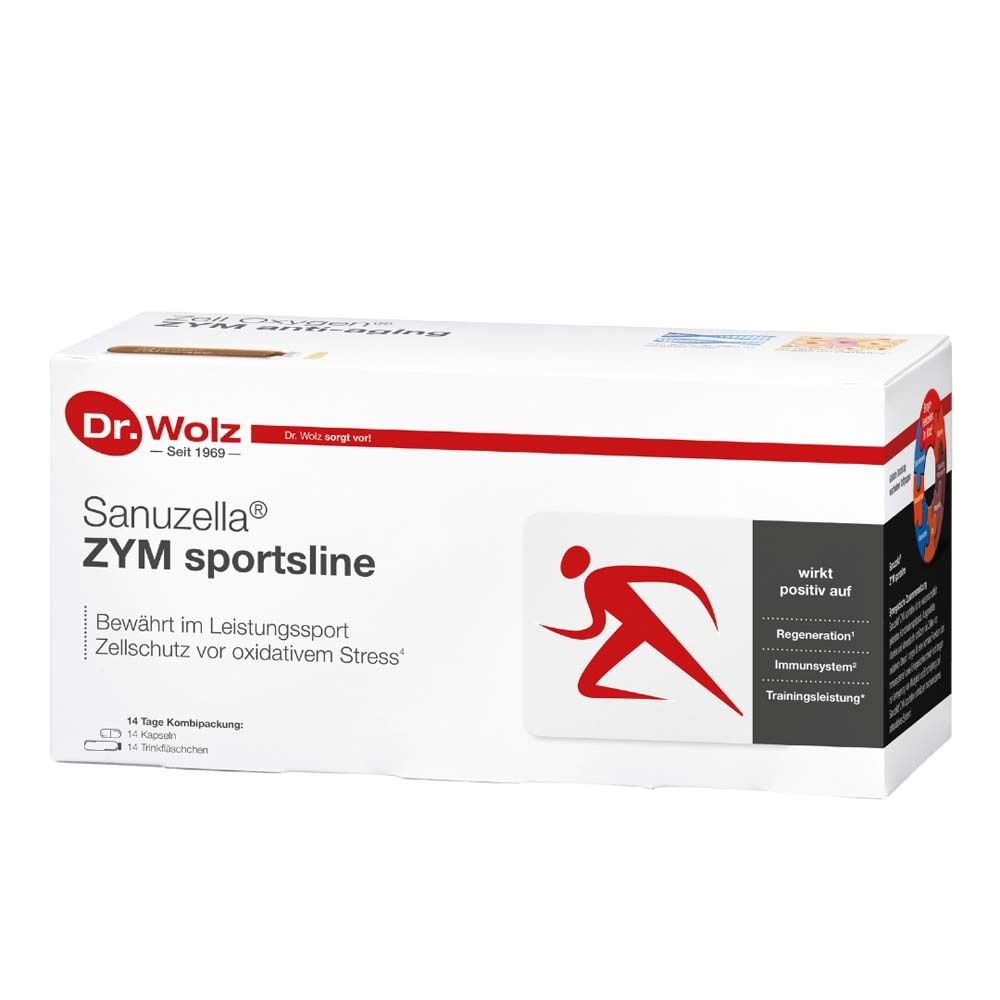 Dr. Wolz Sanuzella ZYM sportsline- Zellschutz4 & Regeneration1 - Unterstützung des Immunsystems2 & Trainings - Sportler Nahrungsergänzung