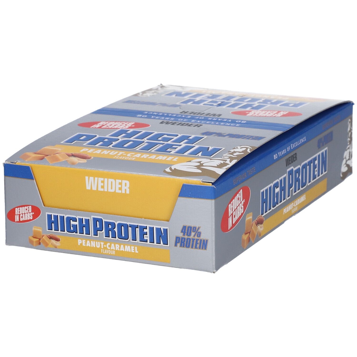 Weider 40 % High Protein Low Carb, Erdnuss-Karamell, Riegel
