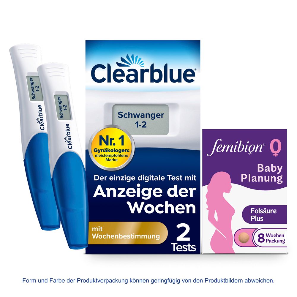 Femibion® 0 BabyPlanung + Clearblue Schwangerschaftstest mit Wochenbestimmung