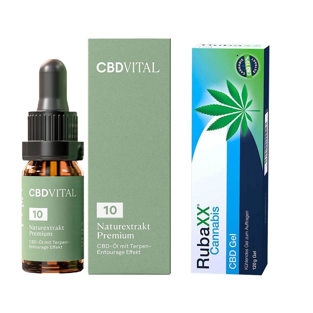 CBD VITAL Naturextrakt Premium Öl 10 %  + Rubaxx® Cannabis CBD Gel