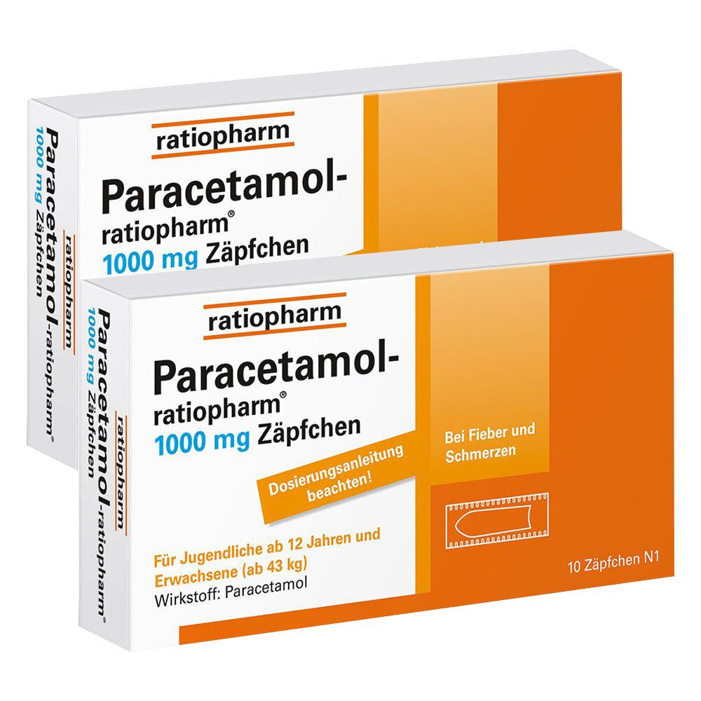 Paracetamol-ratiopharm® 1000 mg Zäpfchen