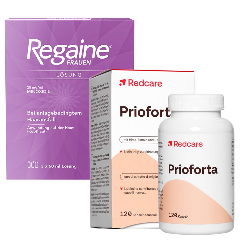 Redcare Prioforta + Regaine® Frauen Lösung 2% 3 Monats-Vorrat