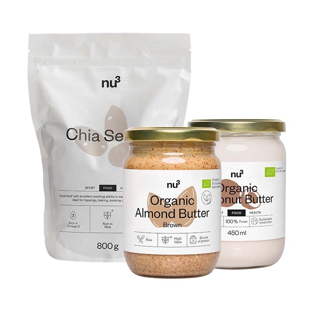 nu3 Chia-Samen + Bio Mandelmus, braun + Bio Kokosmus
