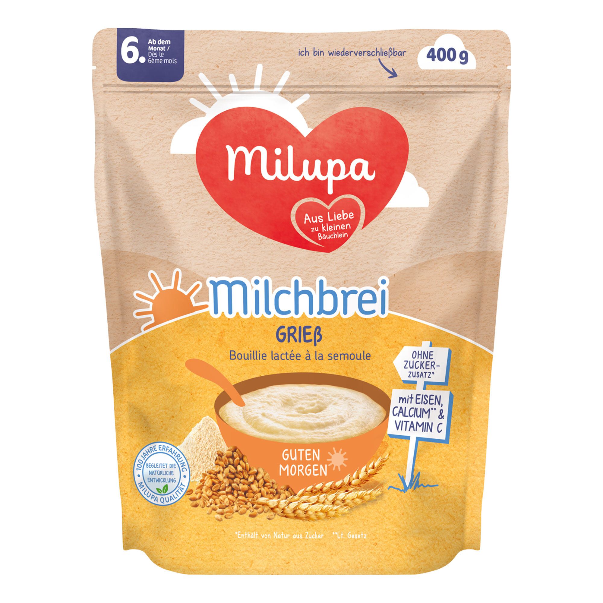 Milupa Guten Morgen Milchbrei Grießbrei ab dem 6 Monat